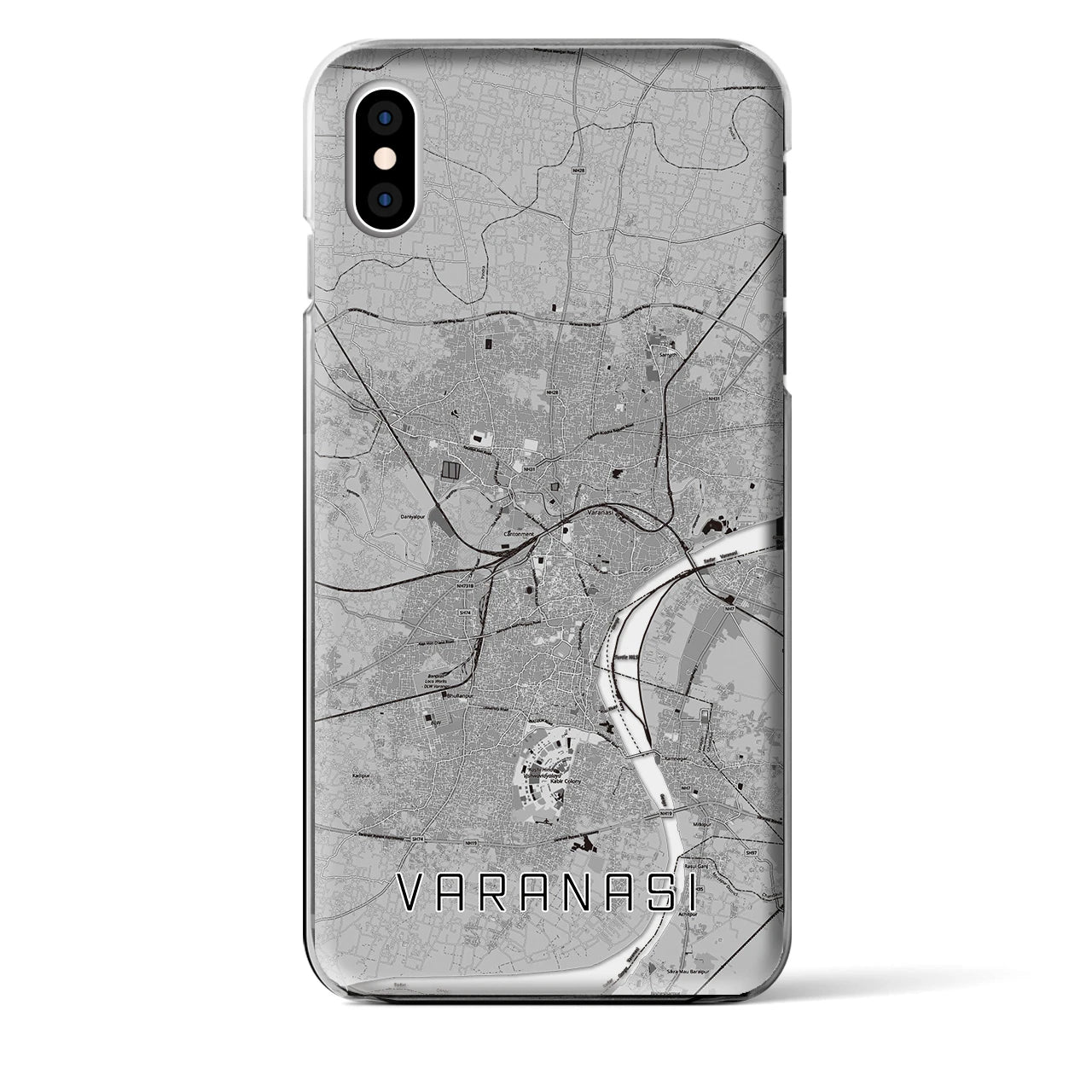 【ヴァーラーナシー(インド)】地図柄iPhoneケース(クリアタイプ)