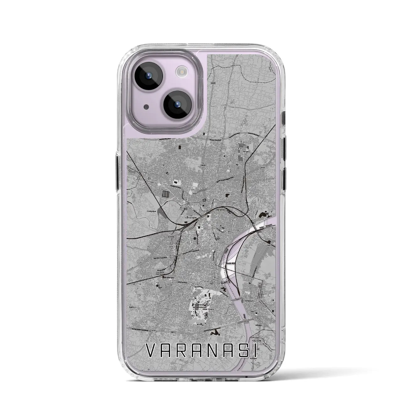 【ヴァーラーナシー(インド)】地図柄iPhoneケース(MagSafeタイプ)