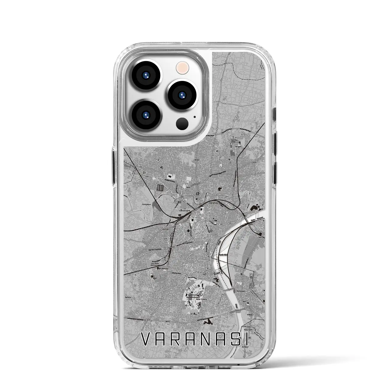 【ヴァーラーナシー(インド)】地図柄iPhoneケース(MagSafeタイプ)