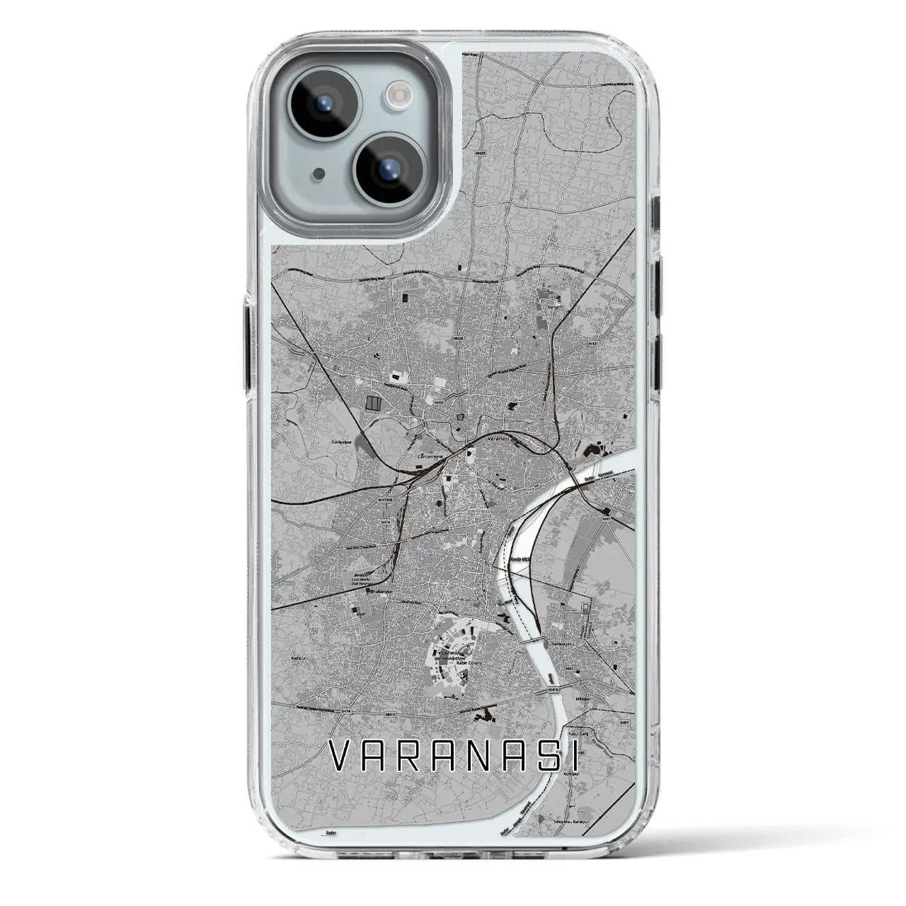 【ヴァーラーナシー(インド)】地図柄iPhoneケース(MagSafeタイプ)