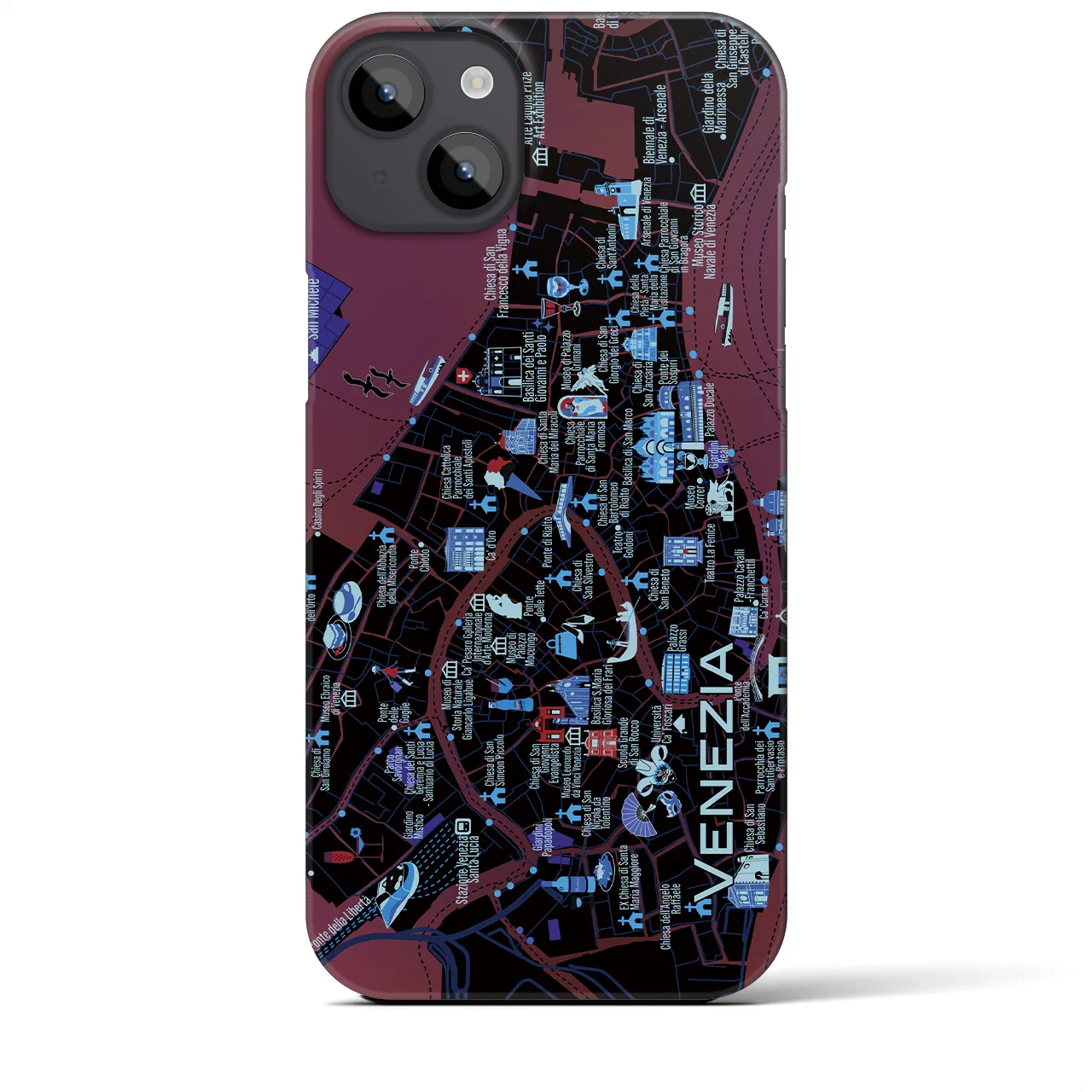 【ヴェネツィア】イラストマップiPhoneケース(バックカバータイプ)