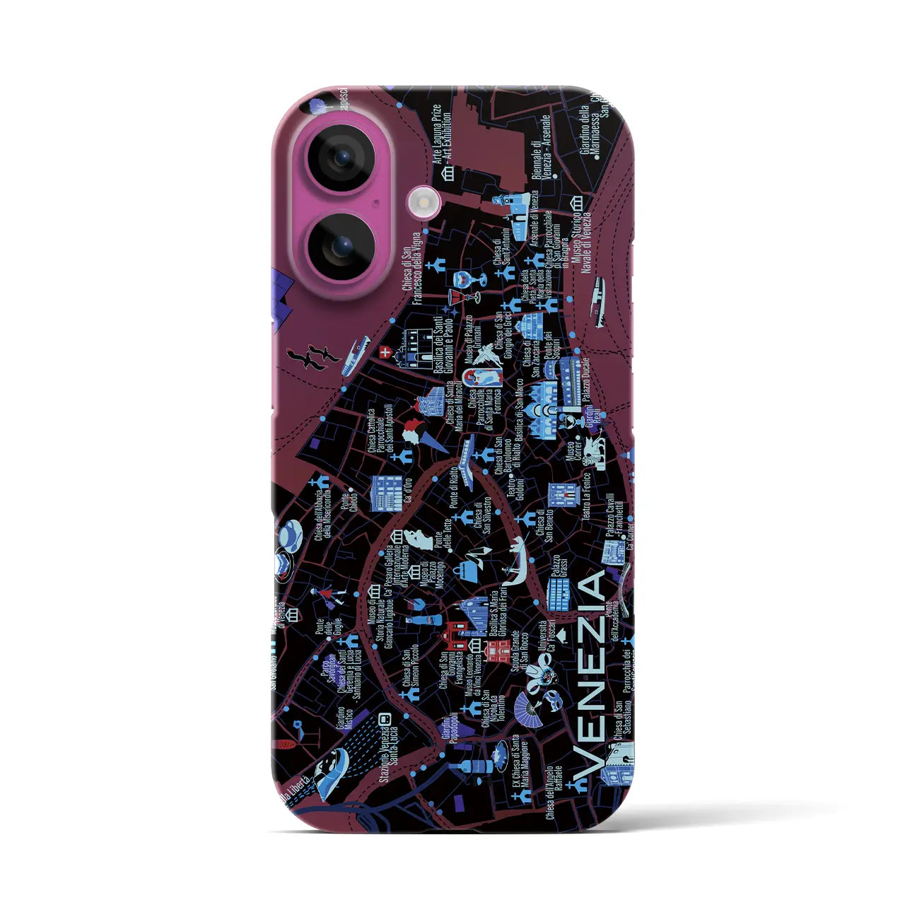 【ヴェネツィア】イラストマップiPhoneケース(バックカバータイプ)