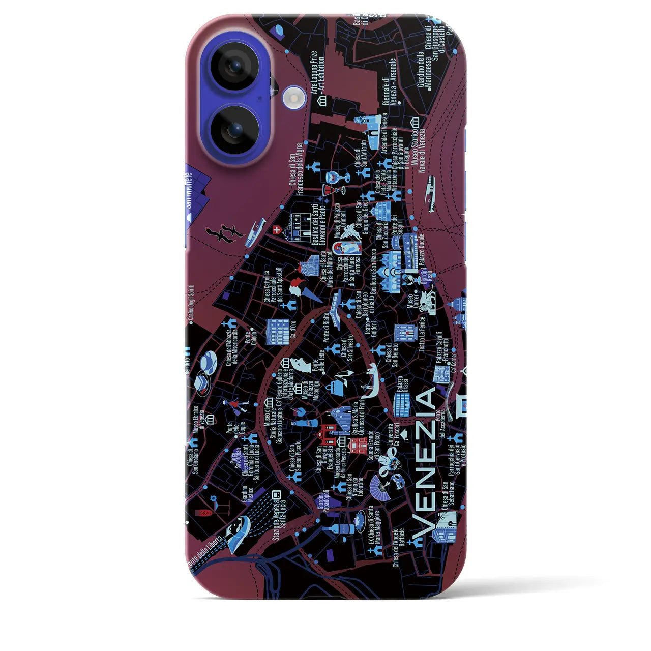 【ヴェネツィア】イラストマップiPhoneケース(バックカバータイプ)