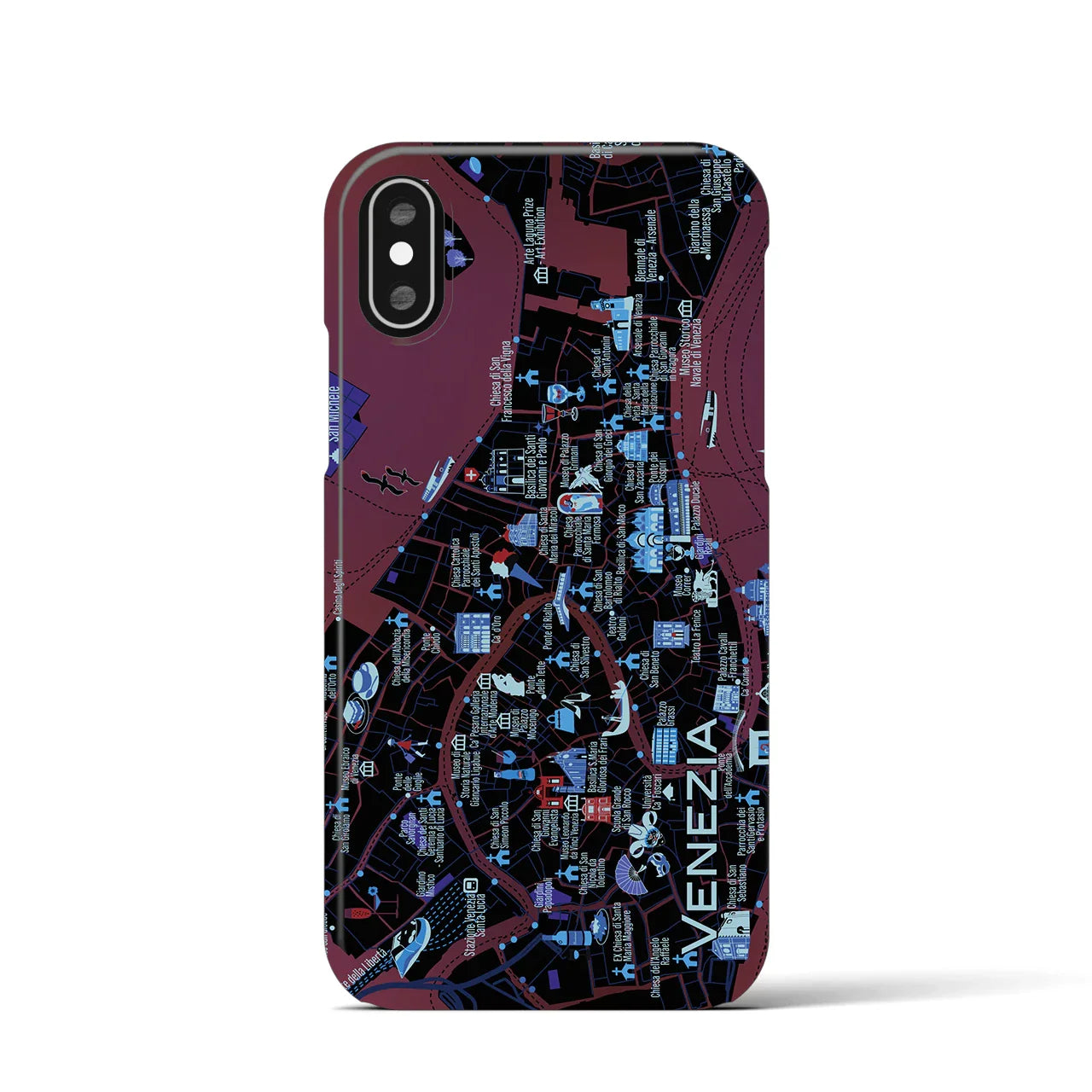 【ヴェネツィア】イラストマップiPhoneケース(バックカバータイプ)