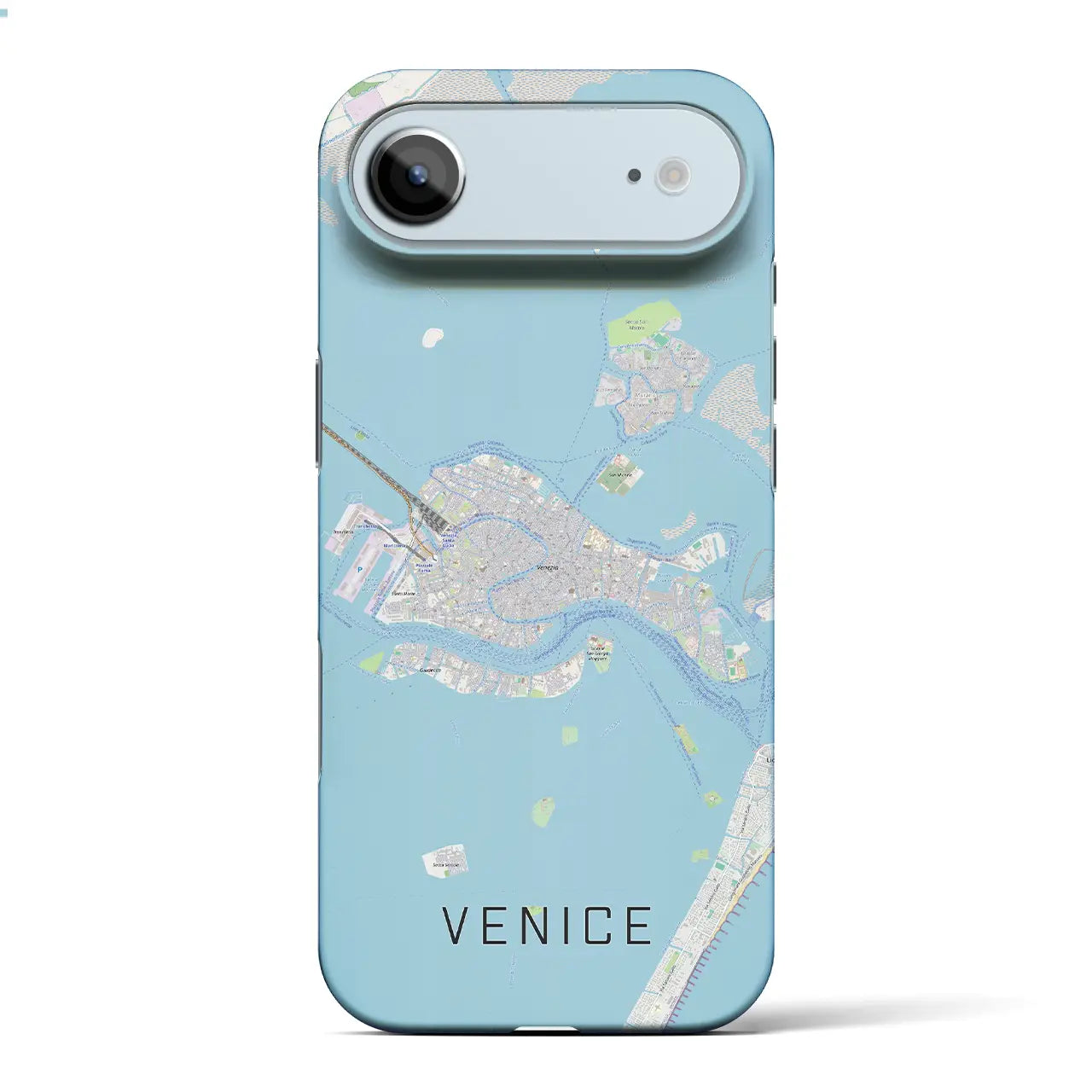 【ヴェネツィア2(イタリア)】地図柄iPhoneケース(バックカバータイプ)ブラック・iPhone 17 Pro Max 用