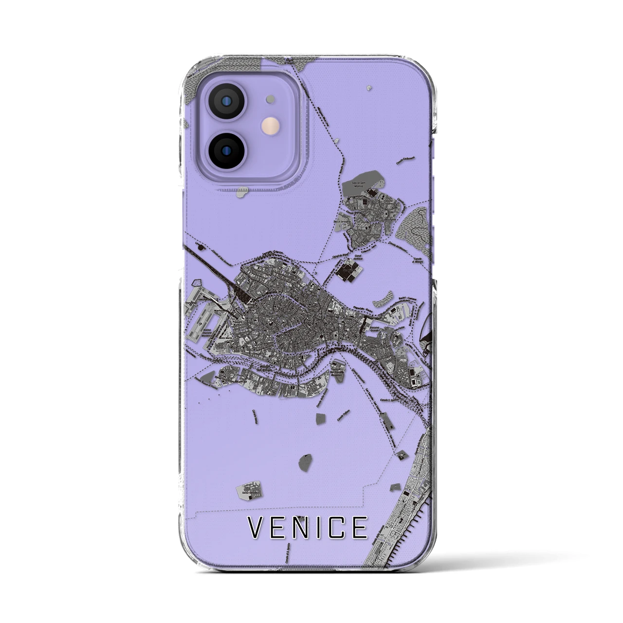 【ヴェネツィア2(イタリア)】地図柄iPhoneケース(クリアタイプ)