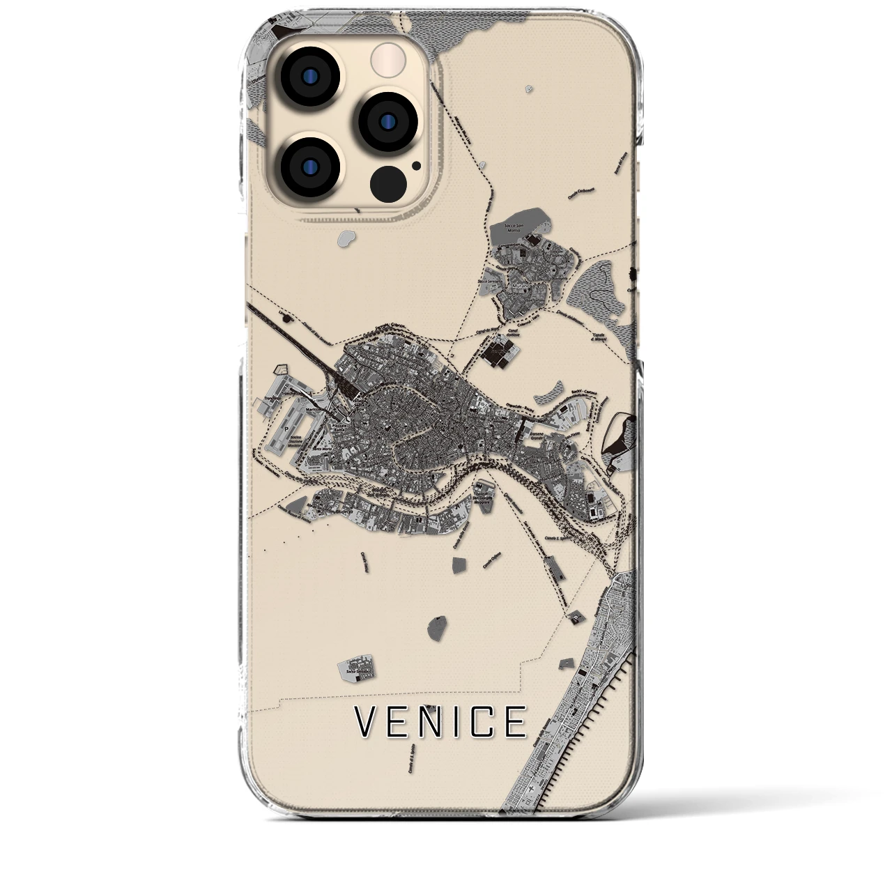 【ヴェネツィア2(イタリア)】地図柄iPhoneケース(クリアタイプ)