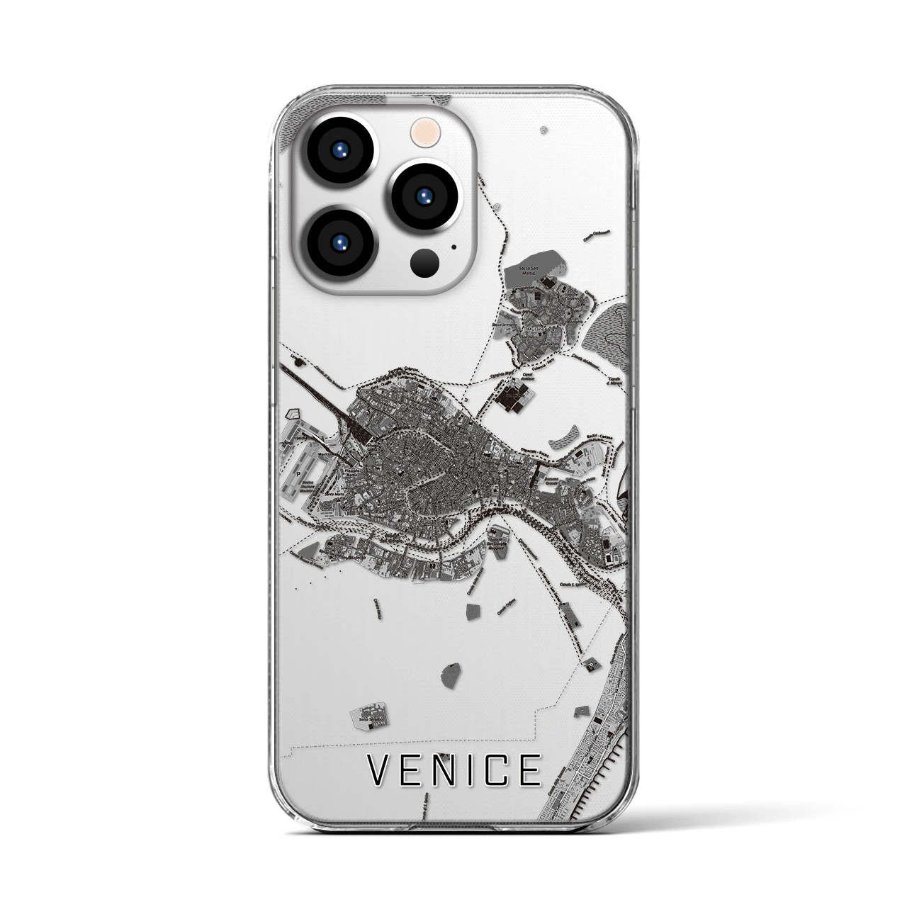 【ヴェネツィア2(イタリア)】地図柄iPhoneケース(クリアタイプ)