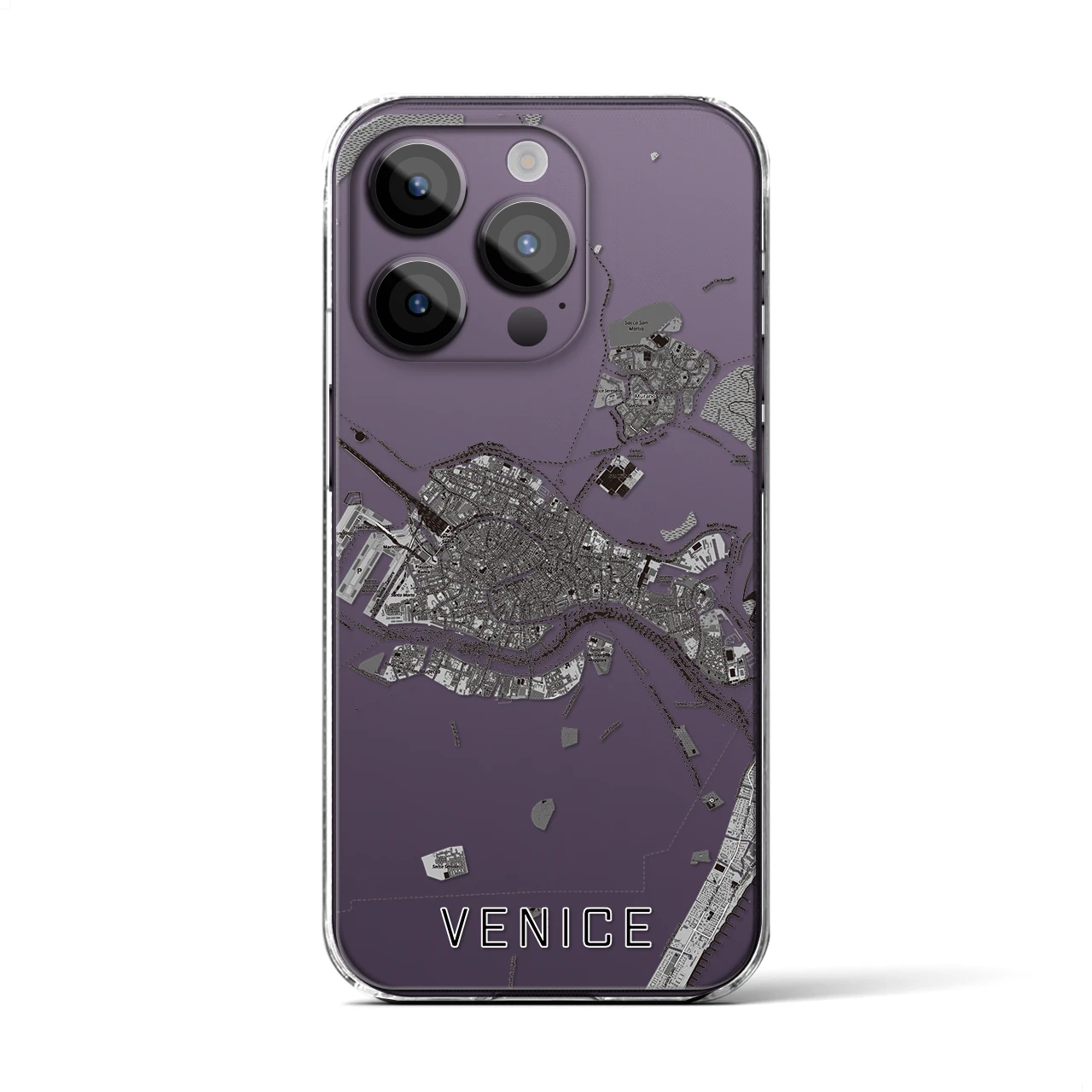 【ヴェネツィア2(イタリア)】地図柄iPhoneケース(クリアタイプ)