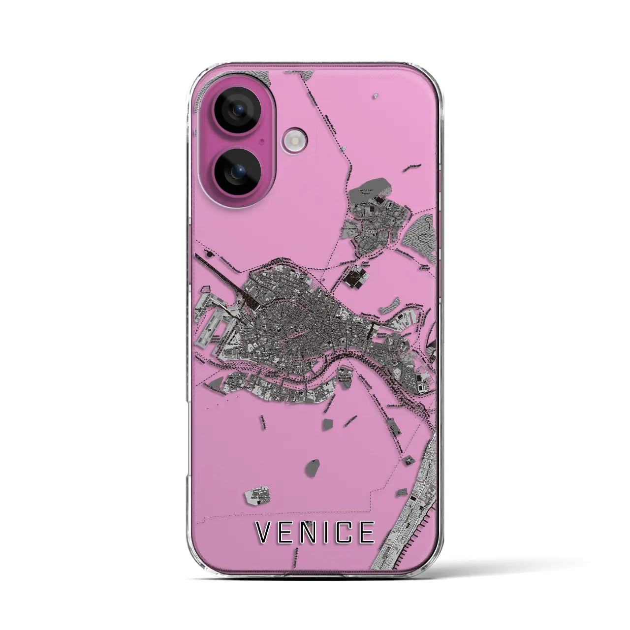 【ヴェネツィア2(イタリア)】地図柄iPhoneケース(クリアタイプ)