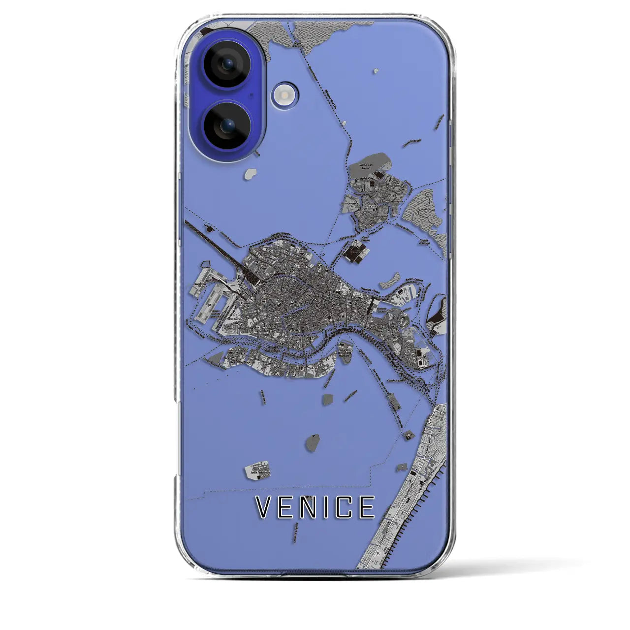 【ヴェネツィア2(イタリア)】地図柄iPhoneケース(クリアタイプ)モノトーン・iPhone 16 Pro Max 用
