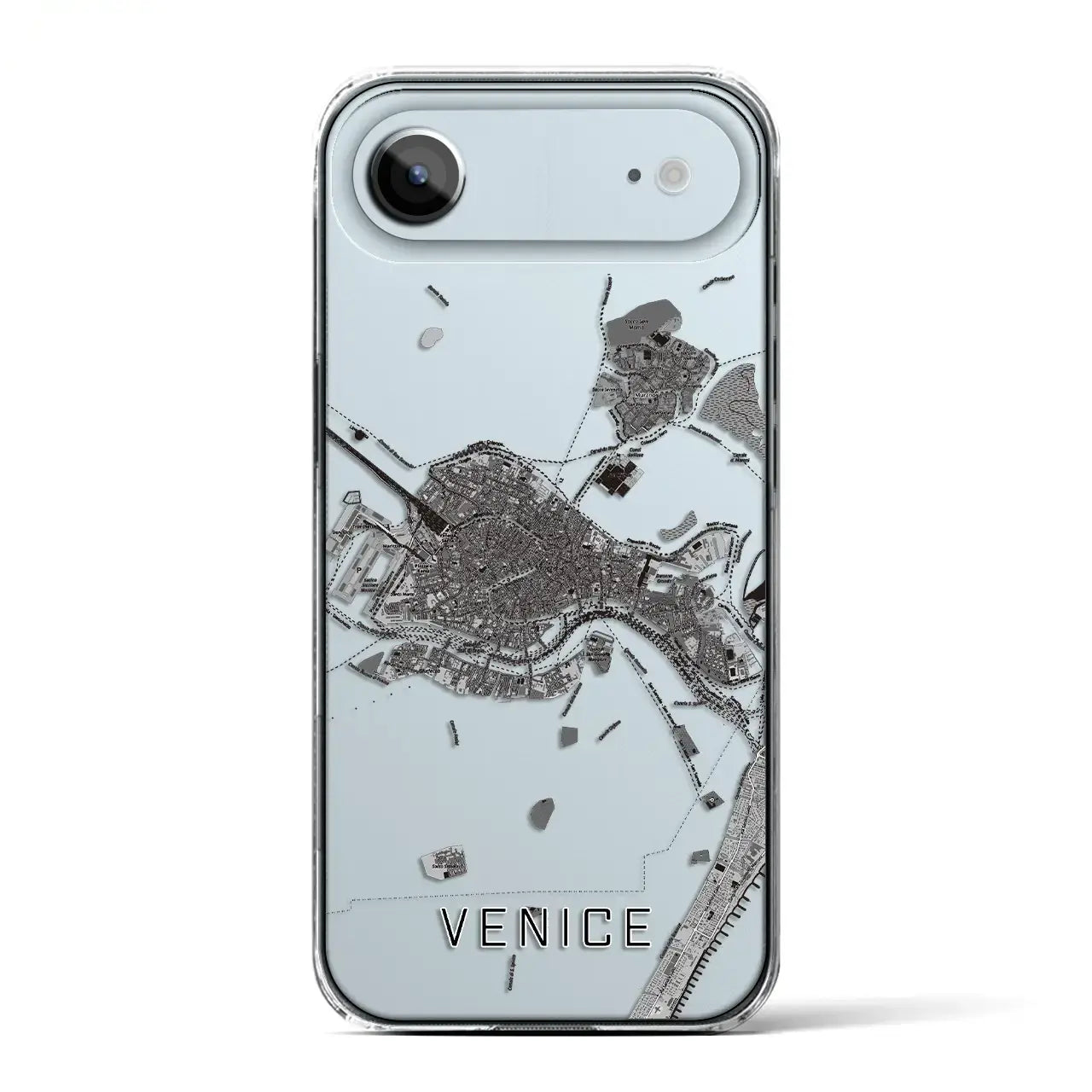 【ヴェネツィア2(イタリア)】地図柄iPhoneケース(クリアタイプ)モノトーン・iPhone 17 Pro Max 用