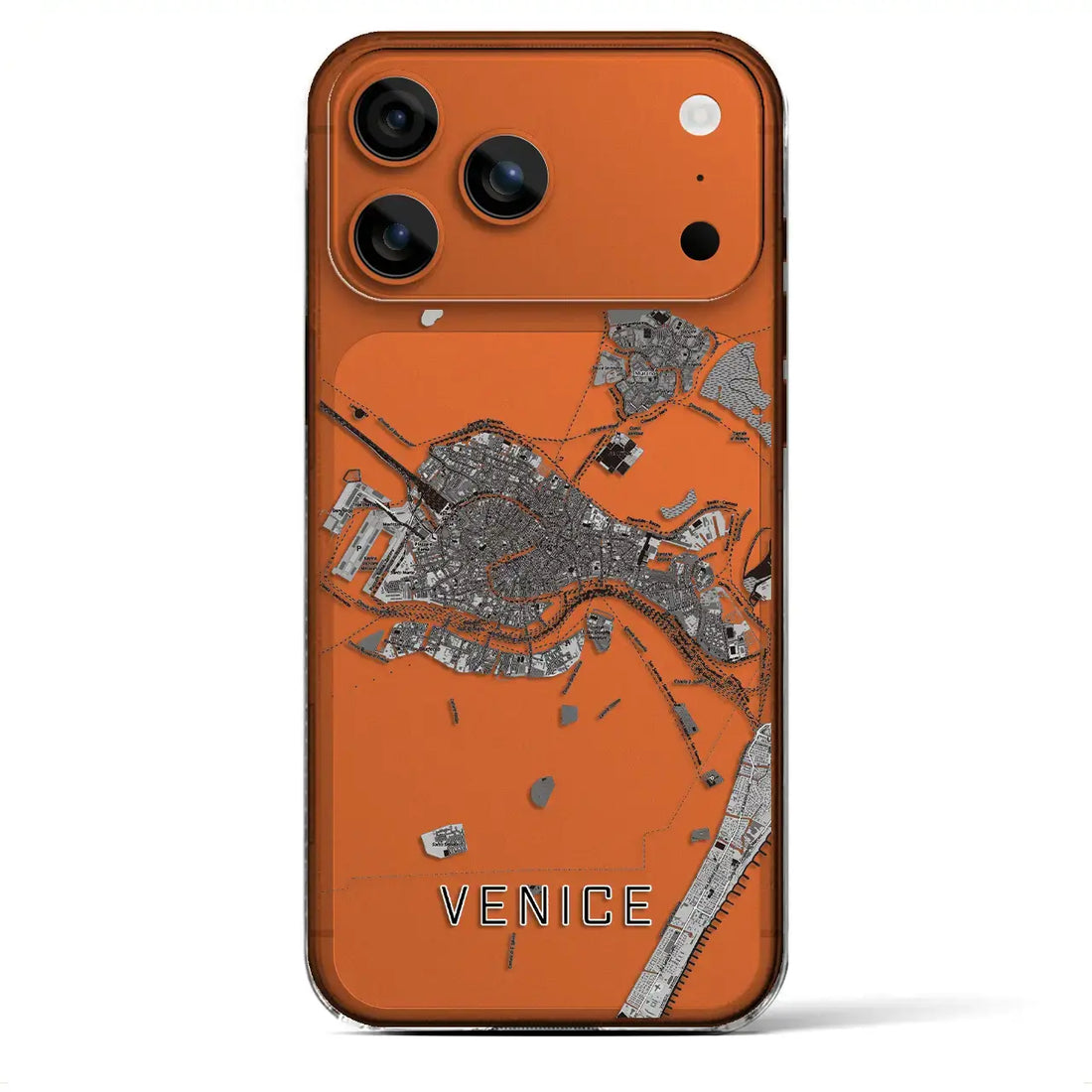 【ヴェネツィア2(イタリア)】地図柄iPhoneケース(クリアタイプ)モノトーン・iPhone 17 Pro Max 用
