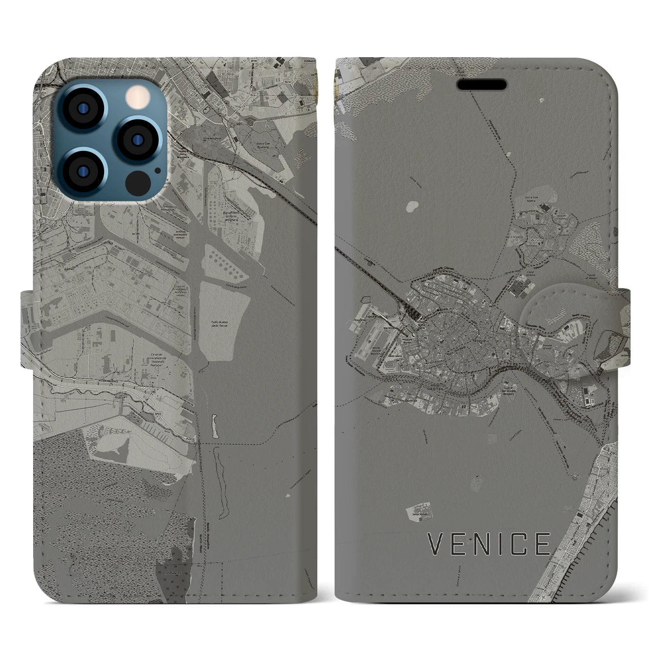 【ヴェネツィア2(イタリア)】地図柄iPhoneケース(手帳タイプ)