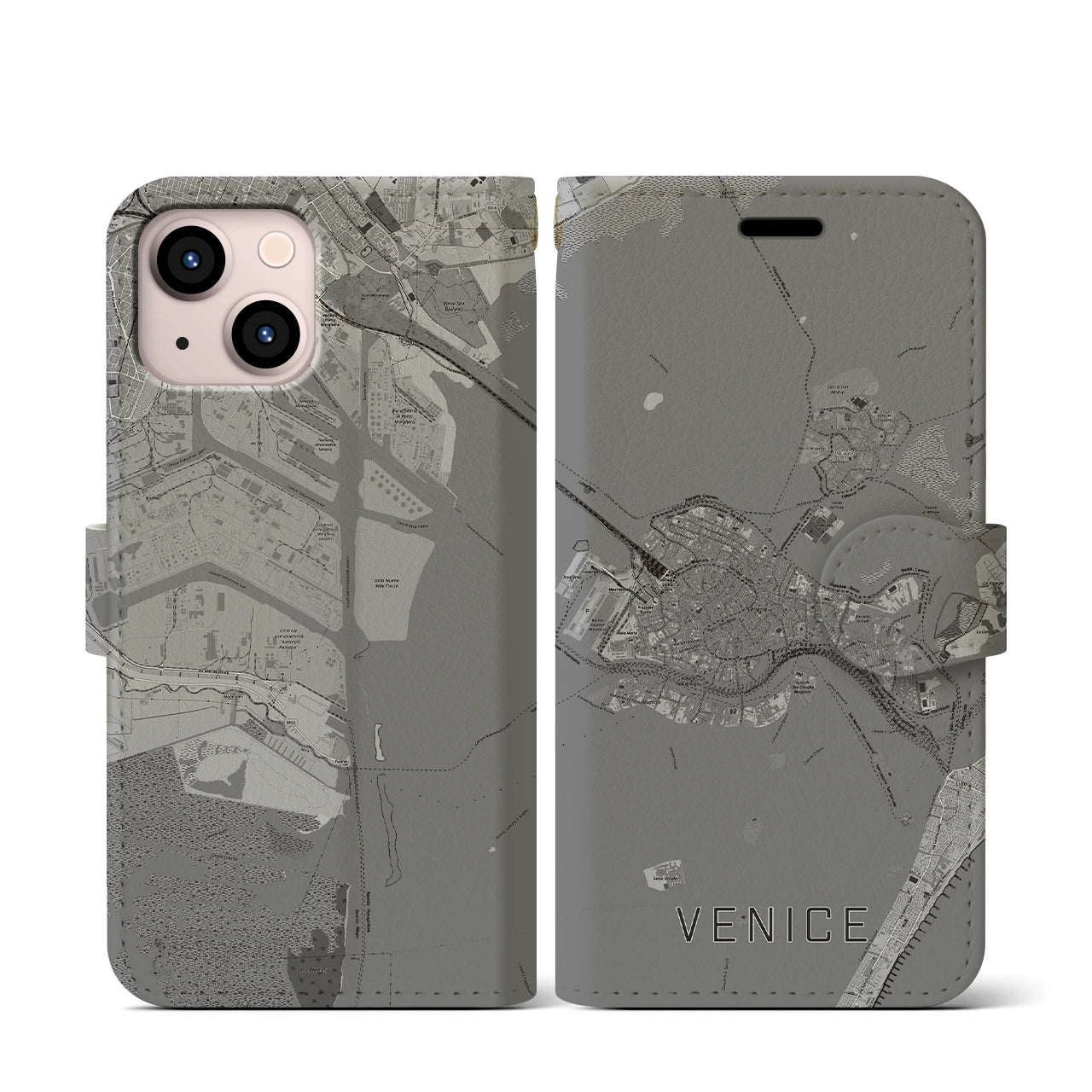 【ヴェネツィア2(イタリア)】地図柄iPhoneケース(手帳タイプ)