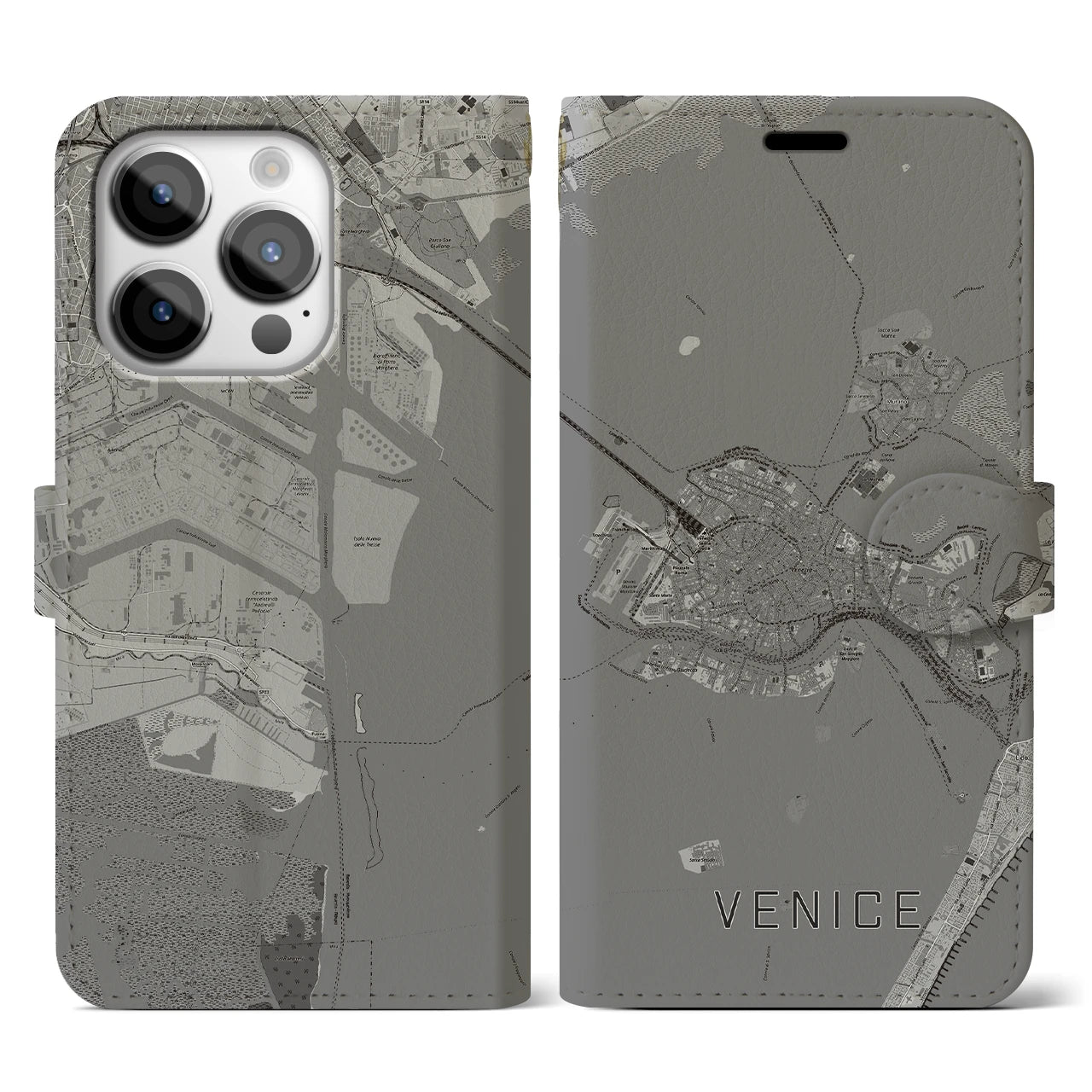 【ヴェネツィア2(イタリア)】地図柄iPhoneケース(手帳タイプ)