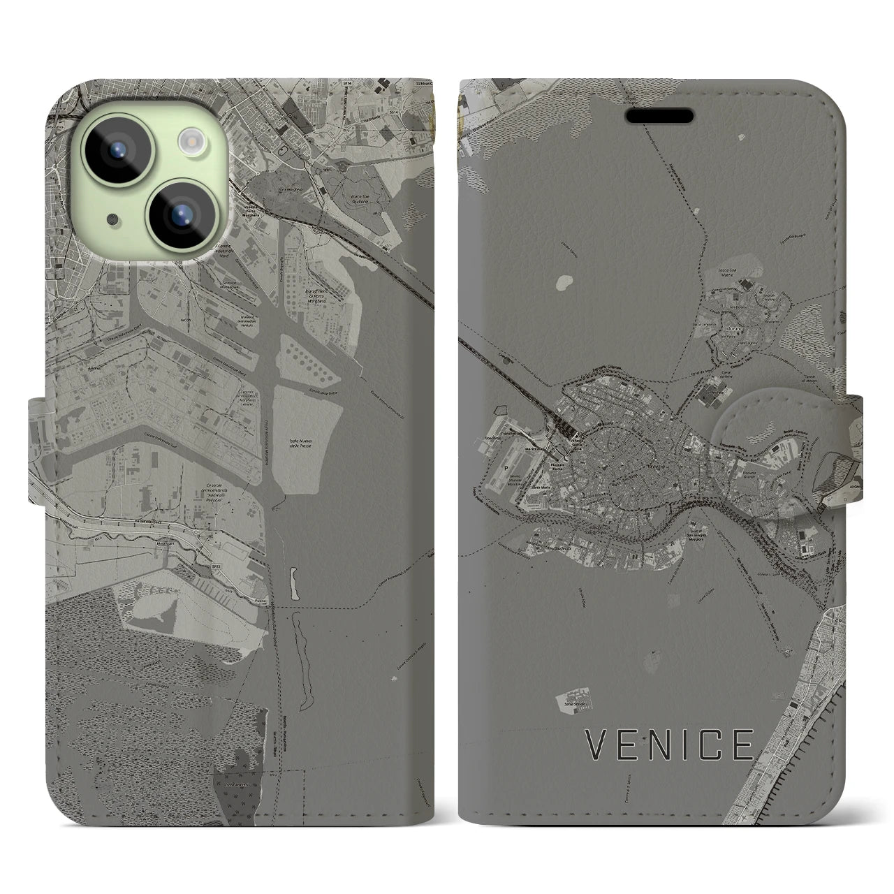 【ヴェネツィア2(イタリア)】地図柄iPhoneケース(手帳タイプ)