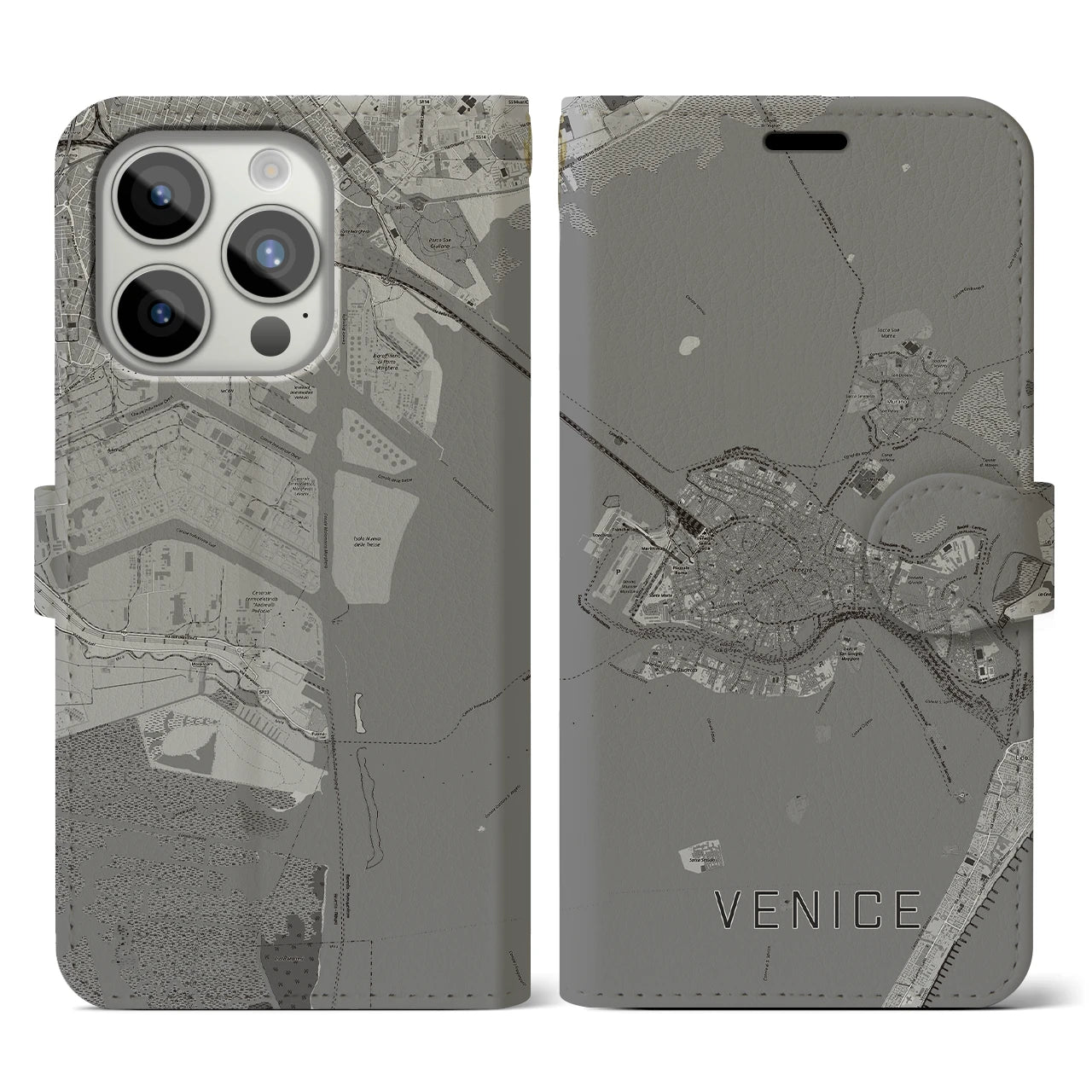 【ヴェネツィア2(イタリア)】地図柄iPhoneケース(手帳タイプ)