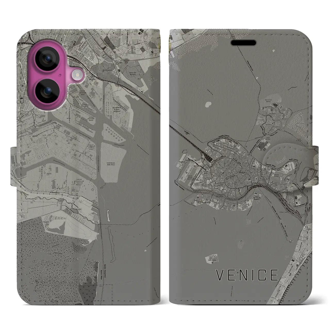 【ヴェネツィア2(イタリア)】地図柄iPhoneケース(手帳タイプ)