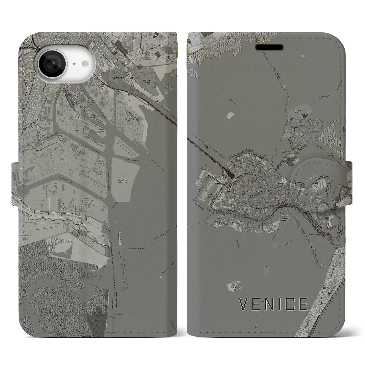 【ヴェネツィア2(イタリア)】地図柄iPhoneケース(手帳タイプ)