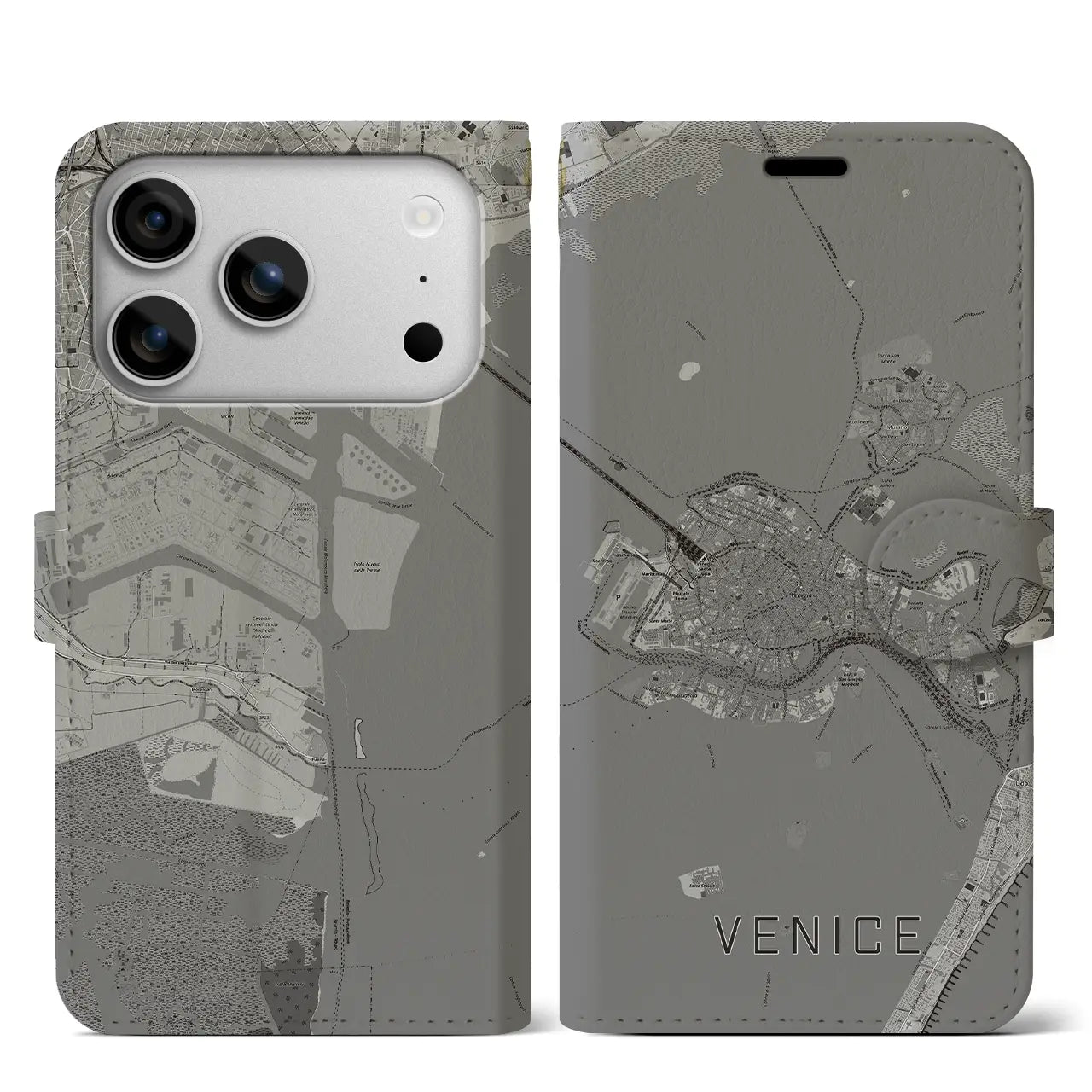 【ヴェネツィア2(イタリア)】地図柄iPhoneケース(手帳タイプ)