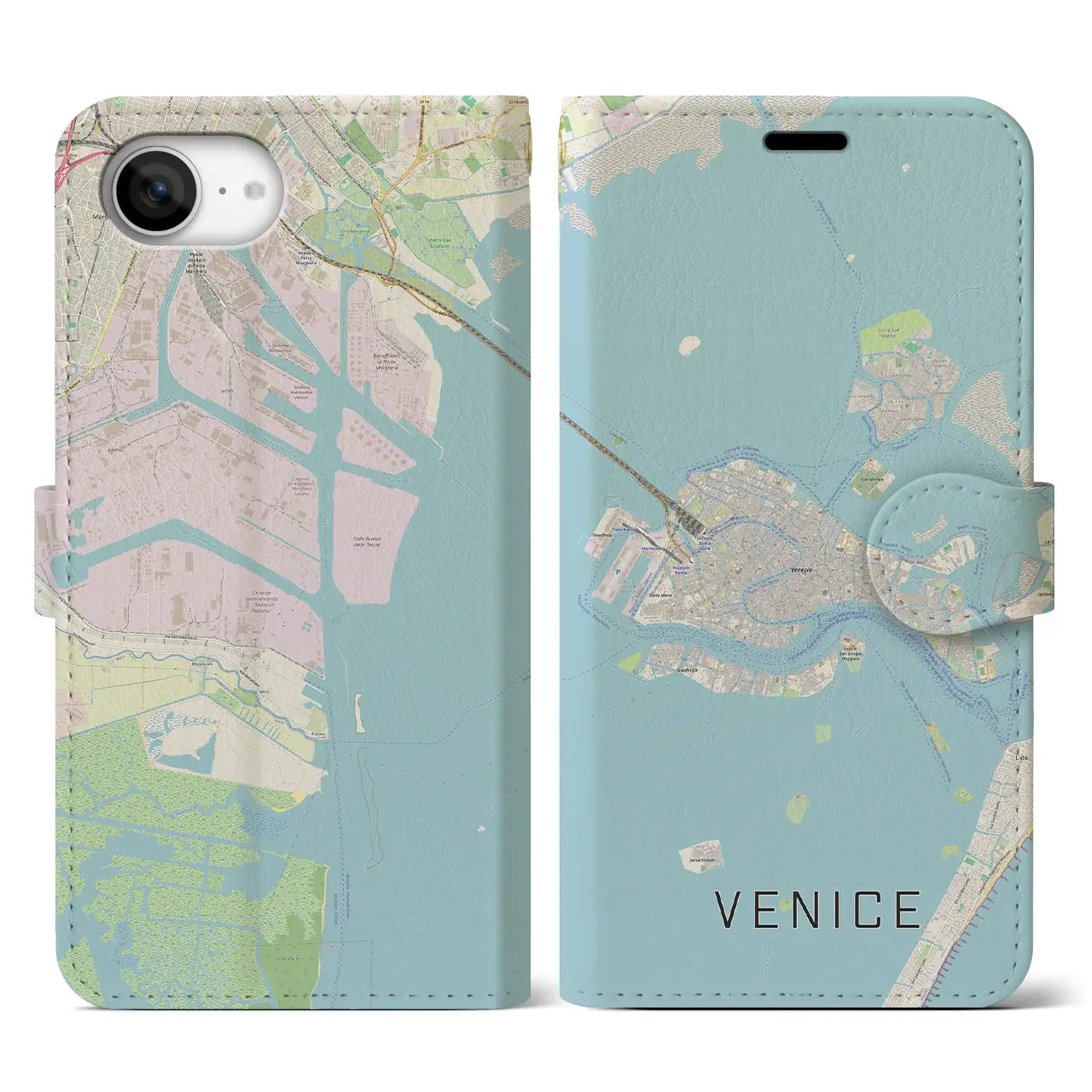 【ヴェネツィア2(イタリア)】地図柄iPhoneケース(手帳タイプ)