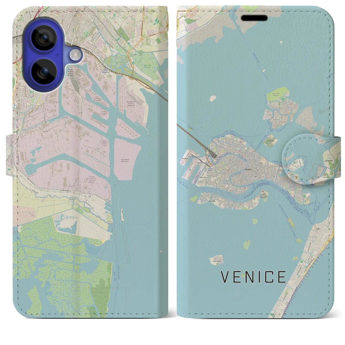 【ヴェネツィア2(イタリア)】地図柄iPhoneケース(手帳タイプ)ナチュラル・iPhone 16 Pro Max 用