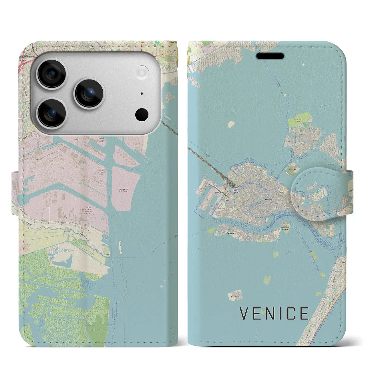 【ヴェネツィア2(イタリア)】地図柄iPhoneケース(手帳タイプ)