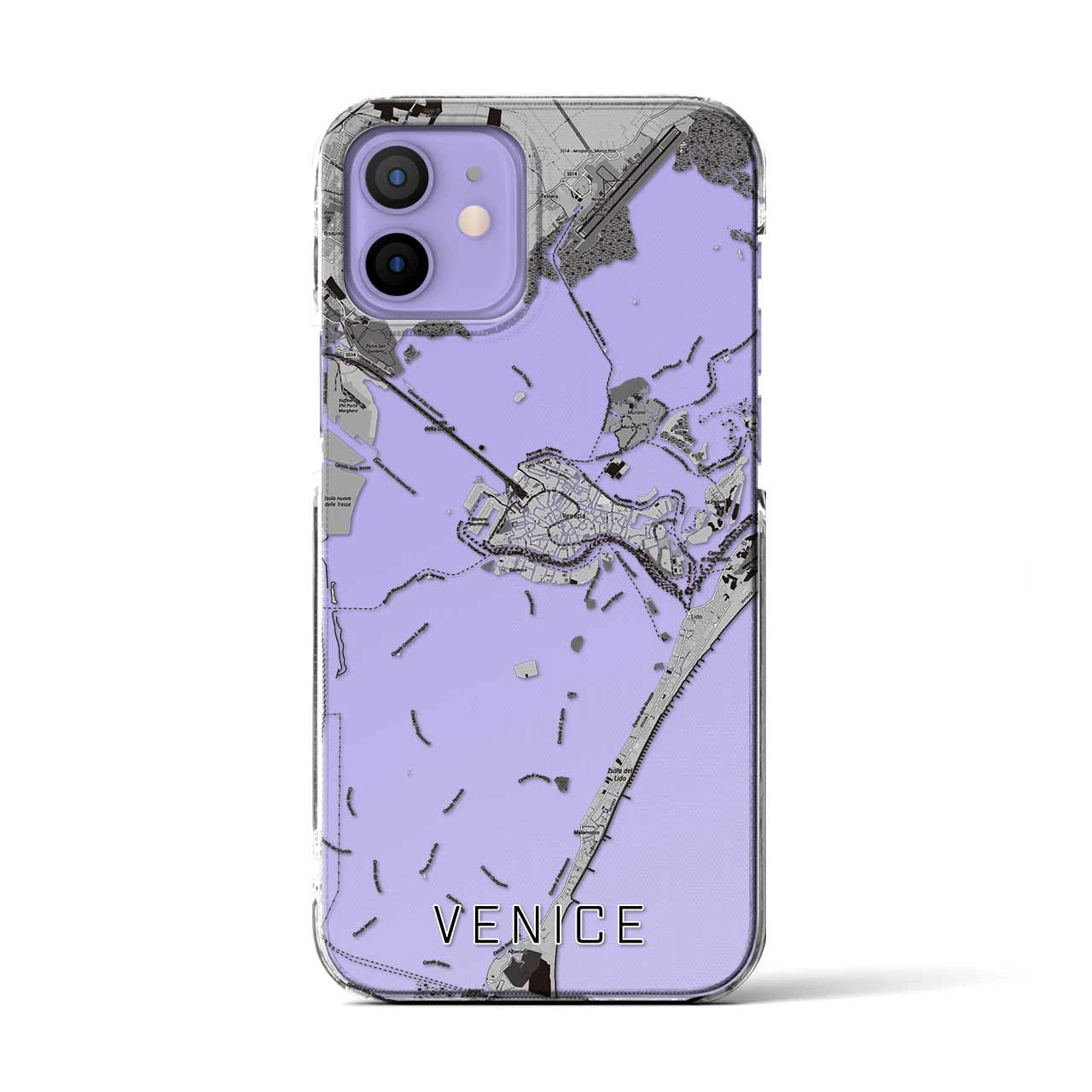 【ヴェネツィア(イタリア)】地図柄iPhoneケース(クリアタイプ)