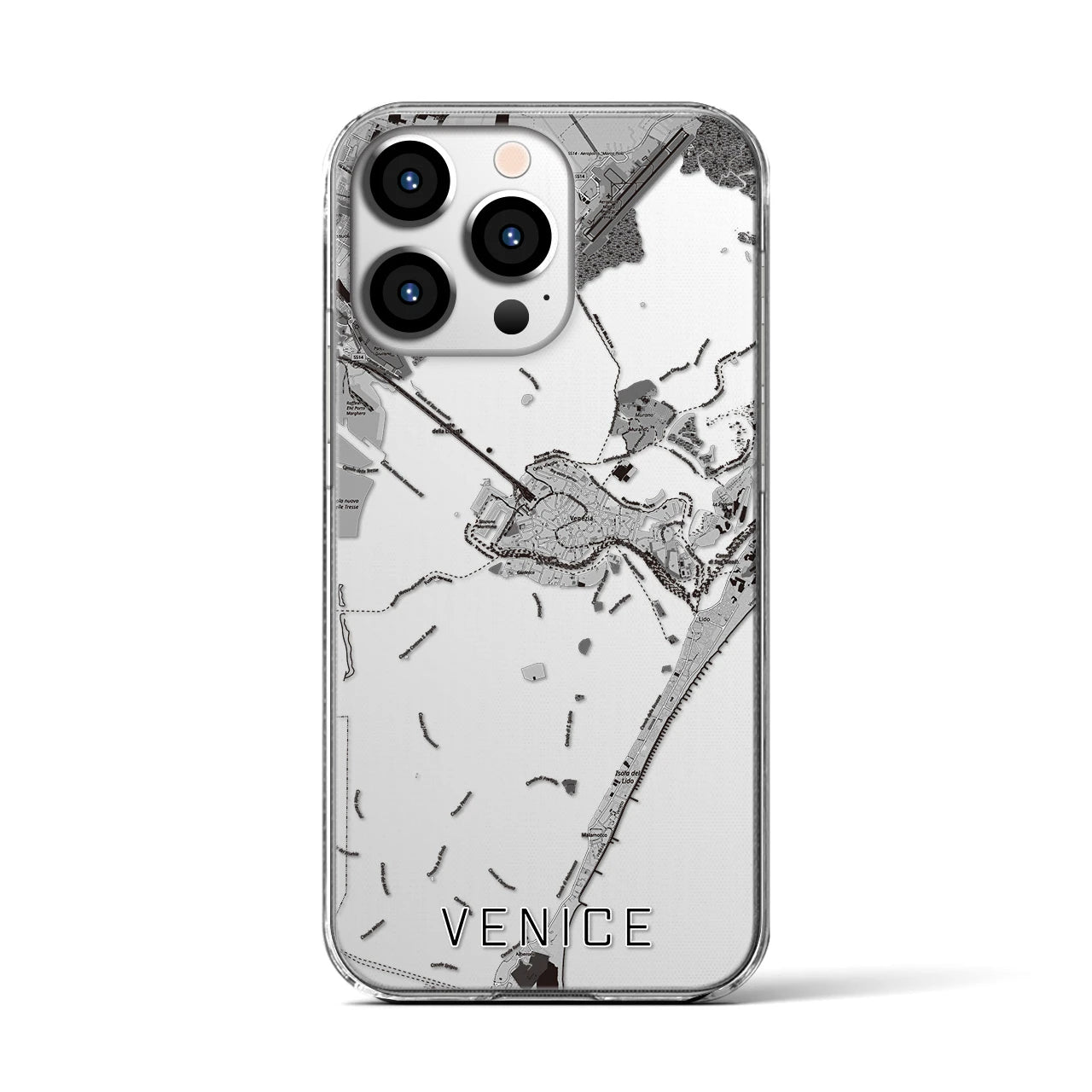 【ヴェネツィア(イタリア)】地図柄iPhoneケース(クリアタイプ)
