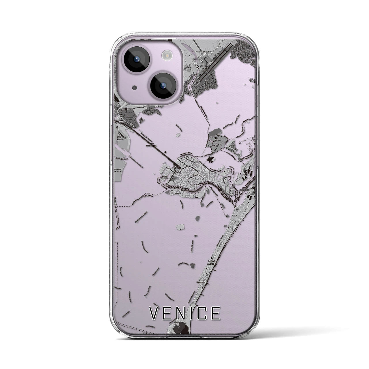 【ヴェネツィア(イタリア)】地図柄iPhoneケース(クリアタイプ)