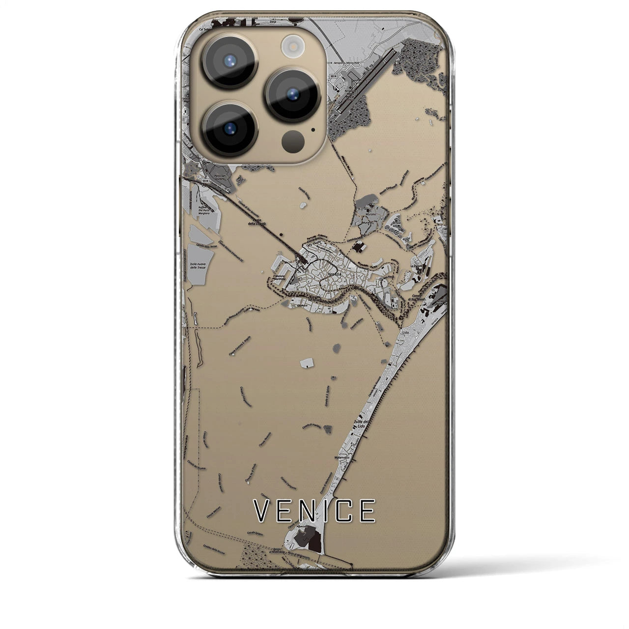 【ヴェネツィア(イタリア)】地図柄iPhoneケース(クリアタイプ)