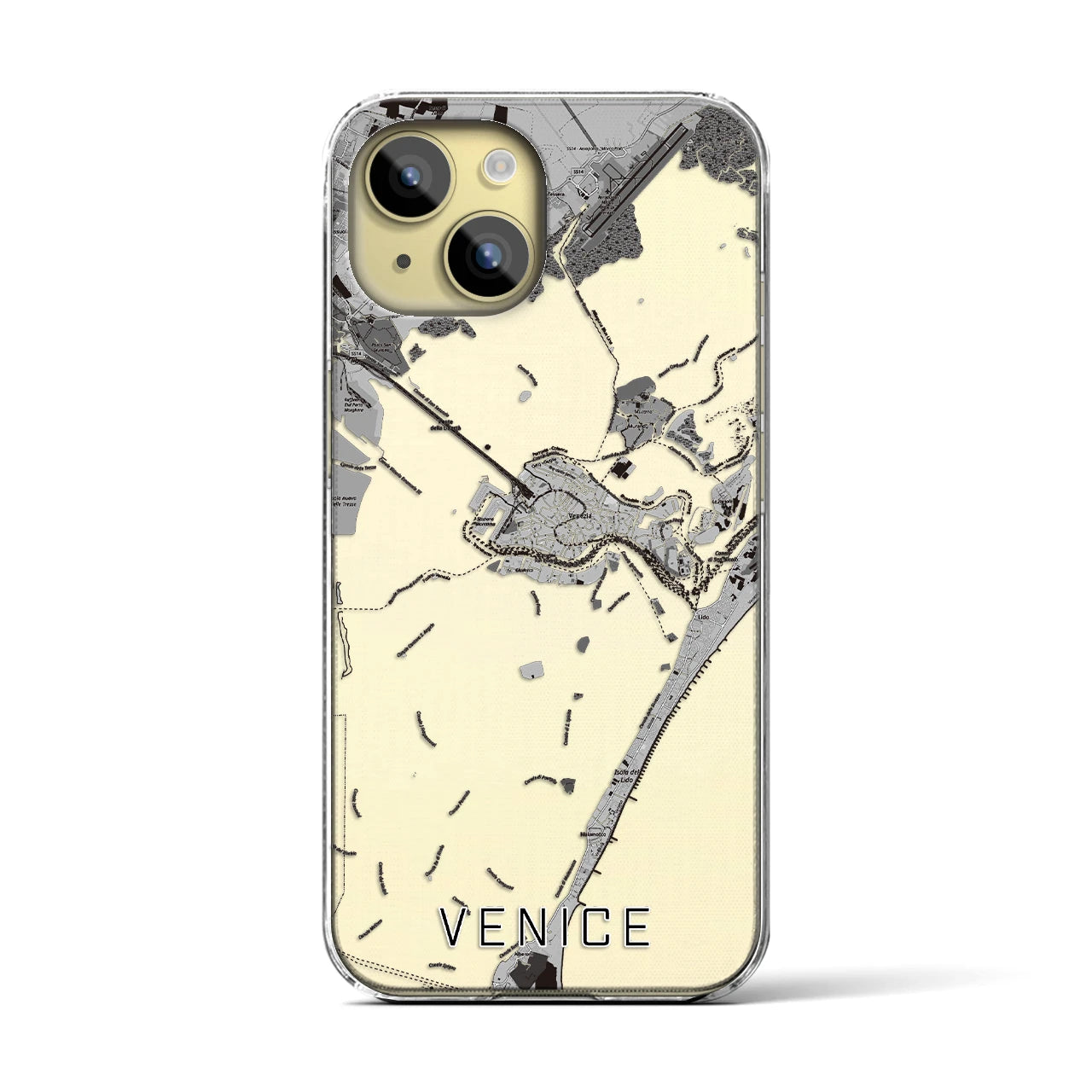 【ヴェネツィア(イタリア)】地図柄iPhoneケース(クリアタイプ)