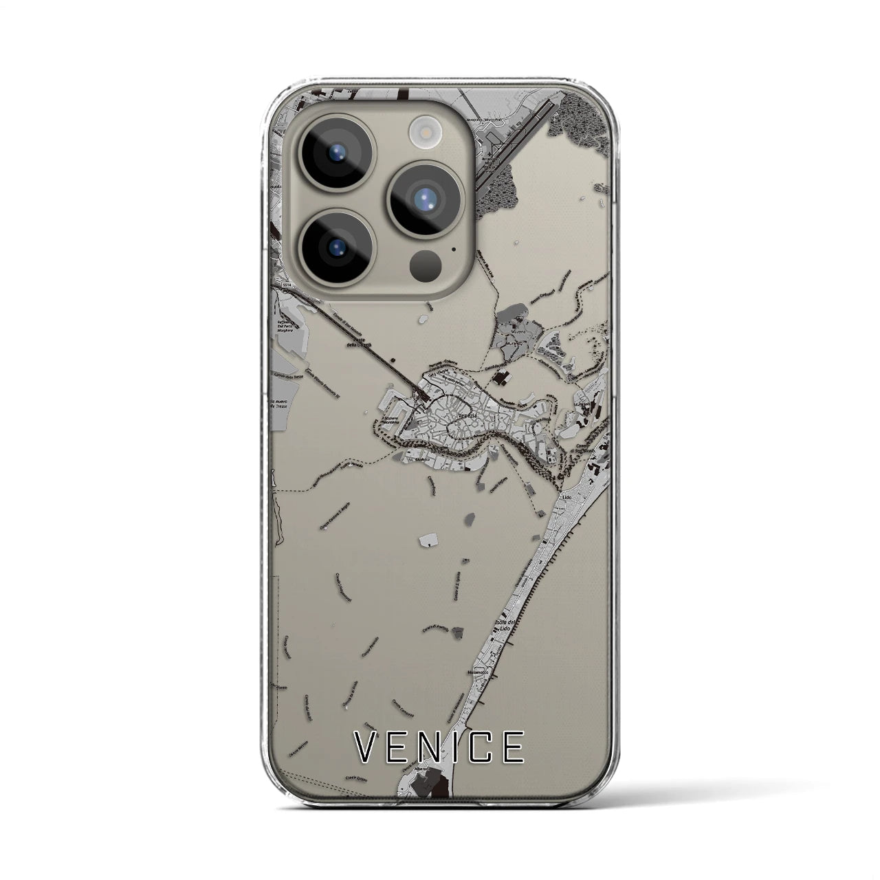 【ヴェネツィア(イタリア)】地図柄iPhoneケース(クリアタイプ)