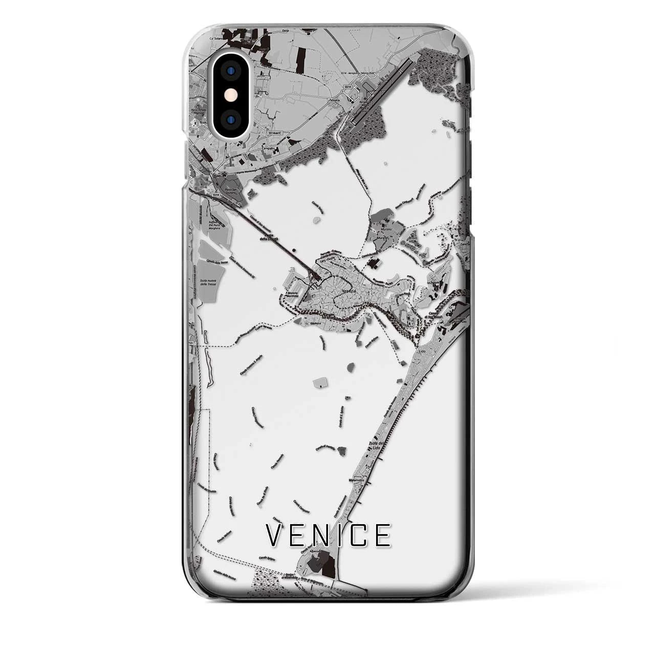 【ヴェネツィア(イタリア)】地図柄iPhoneケース(クリアタイプ)
