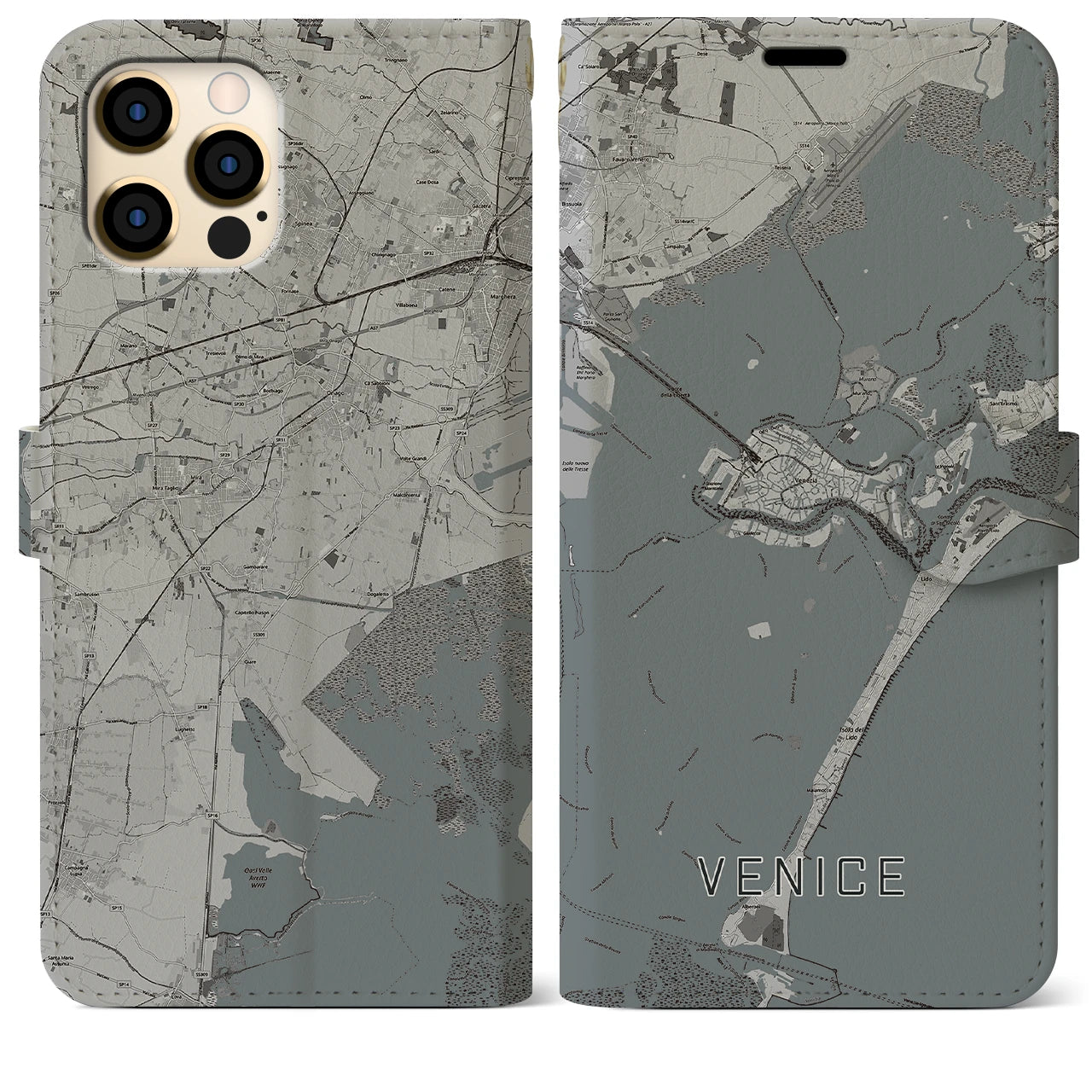 【ヴェネツィア(イタリア)】地図柄iPhoneケース(手帳タイプ)