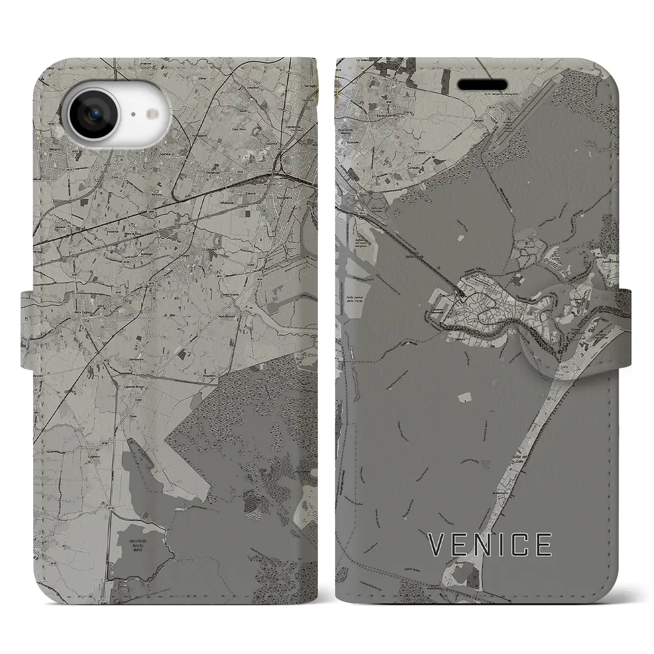 【ヴェネツィア(イタリア)】地図柄iPhoneケース(手帳タイプ)