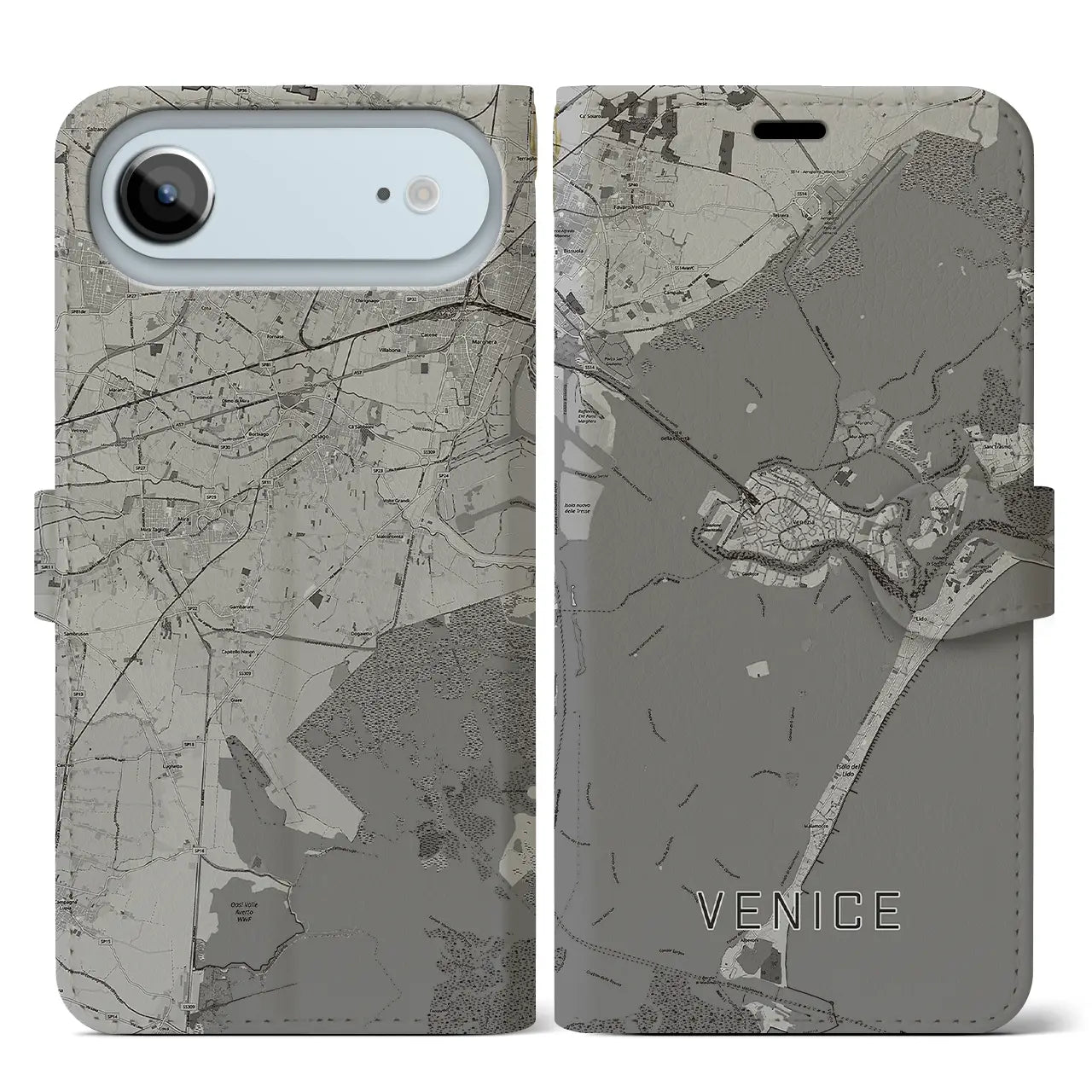 【ヴェネツィア(イタリア)】地図柄iPhoneケース(手帳タイプ)