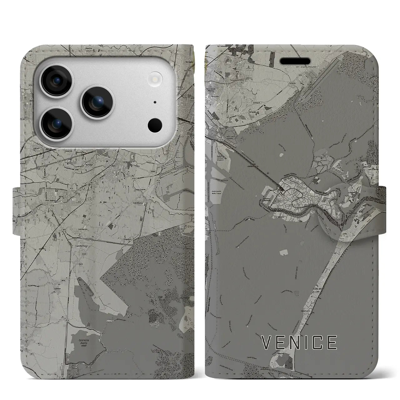 【ヴェネツィア(イタリア)】地図柄iPhoneケース(手帳タイプ)