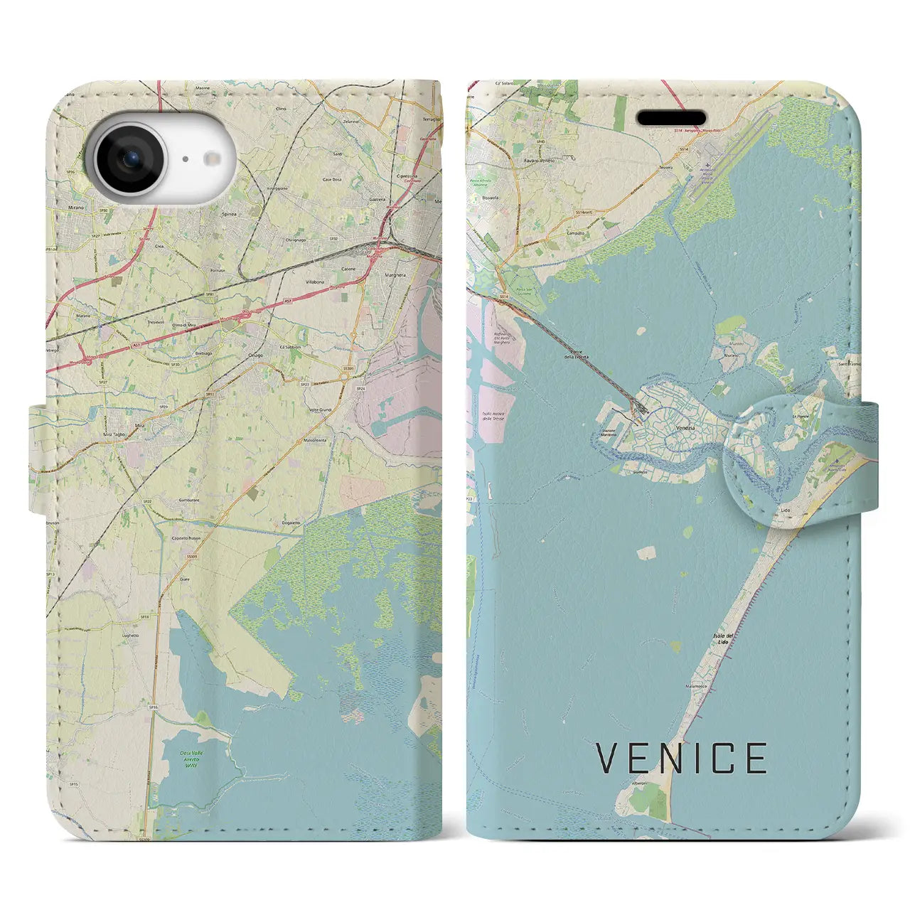 【ヴェネツィア(イタリア)】地図柄iPhoneケース(手帳タイプ)