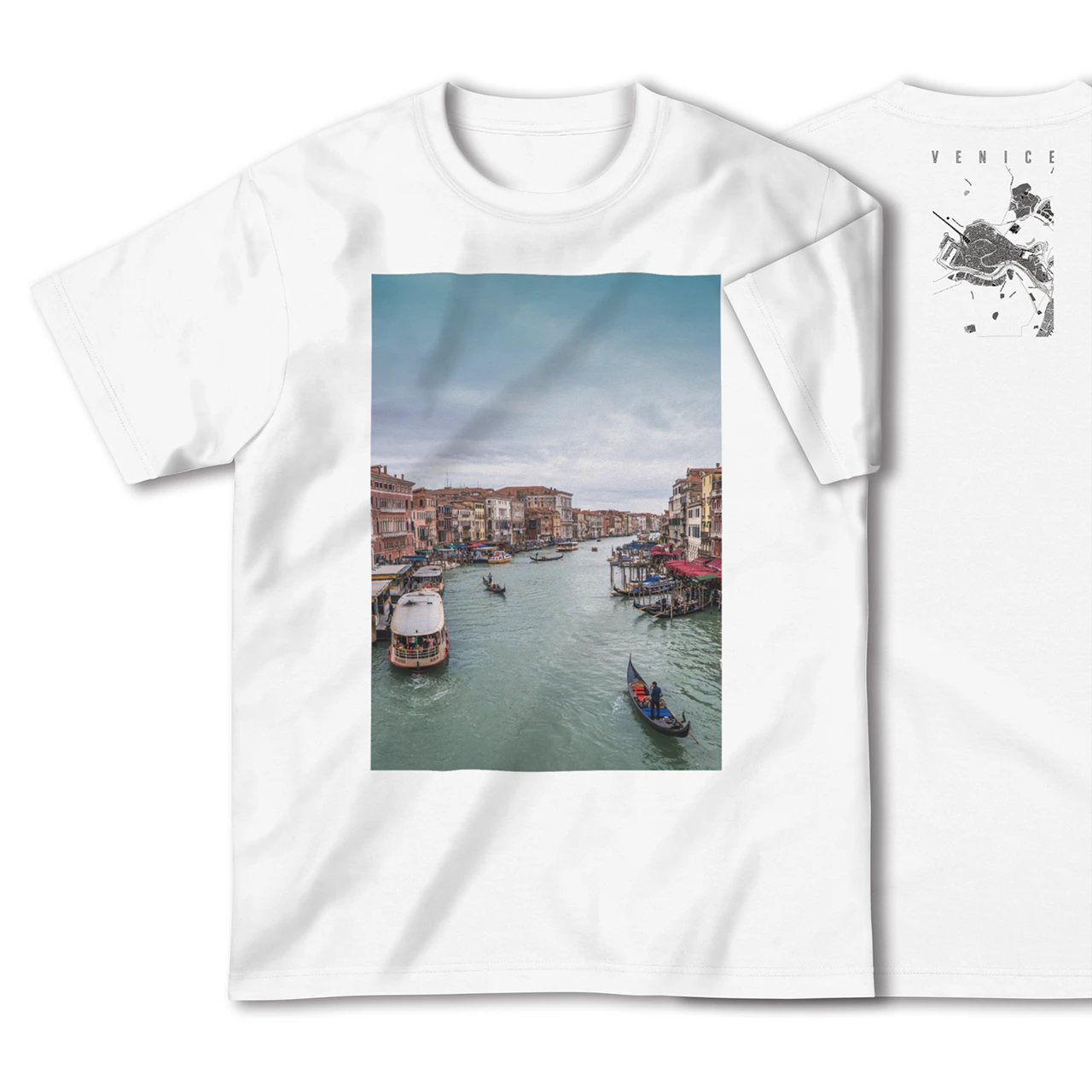 【ヴェネツィア(イタリア)】Map World ハイクオリティTシャツ