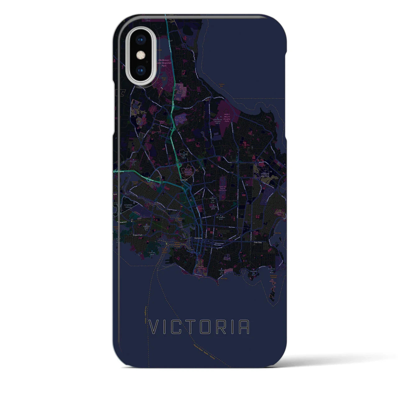 【ビクトリア(カナダ)】地図柄iPhoneケース(バックカバータイプ)