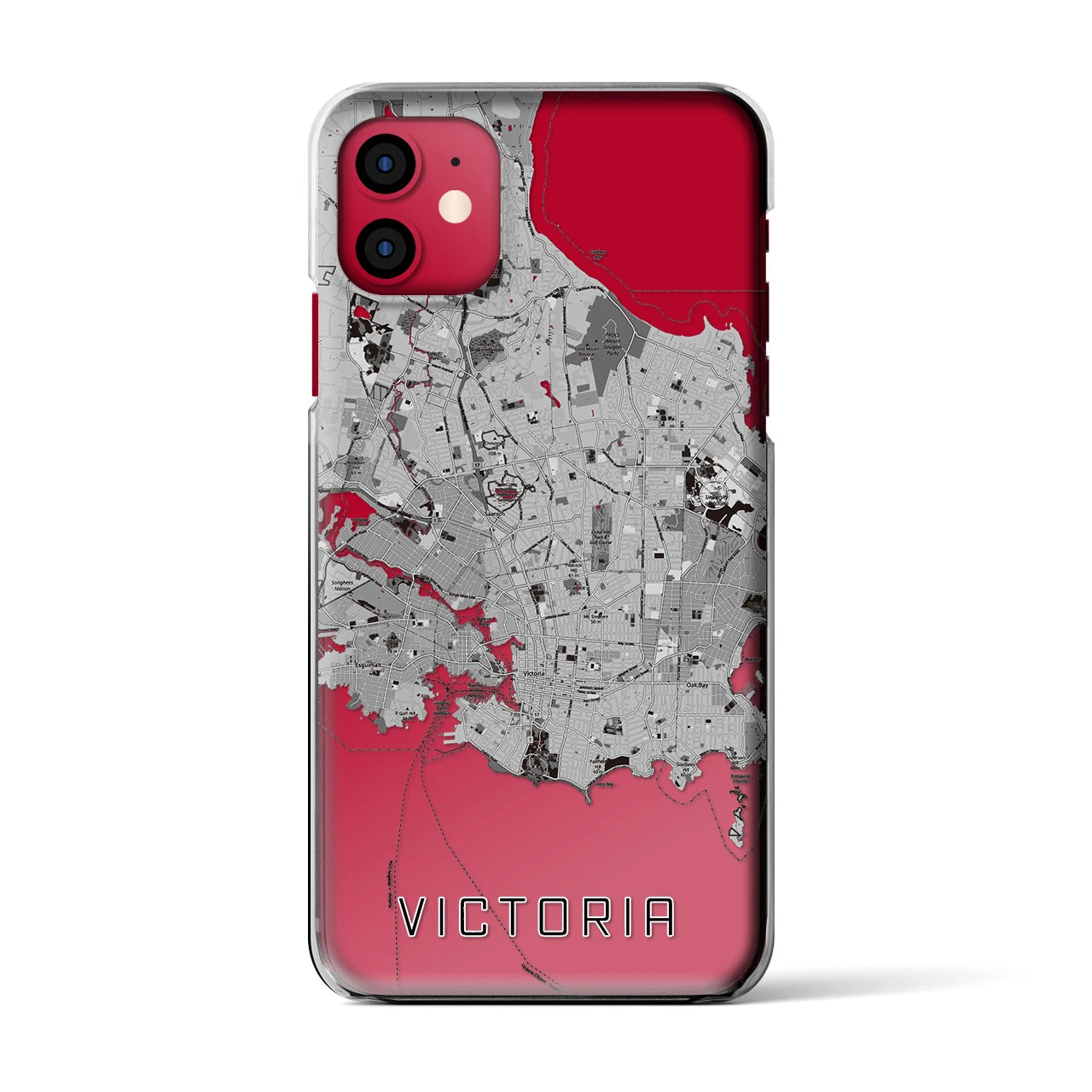 【ビクトリア(カナダ)】地図柄iPhoneケース(クリアタイプ)