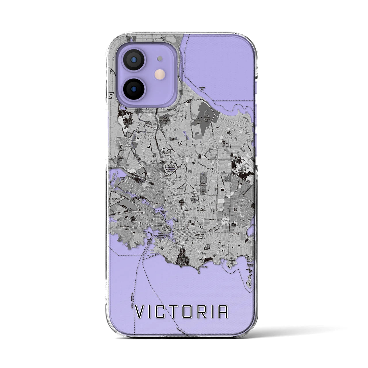 【ビクトリア(カナダ)】地図柄iPhoneケース(クリアタイプ)