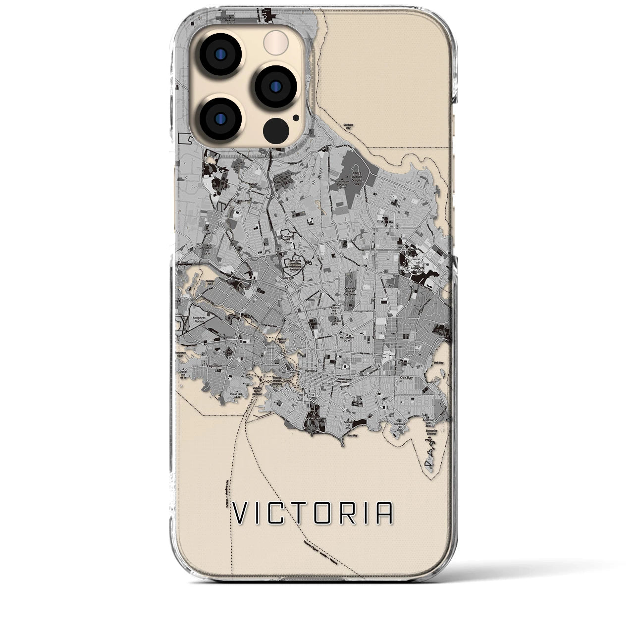 【ビクトリア(カナダ)】地図柄iPhoneケース(クリアタイプ)