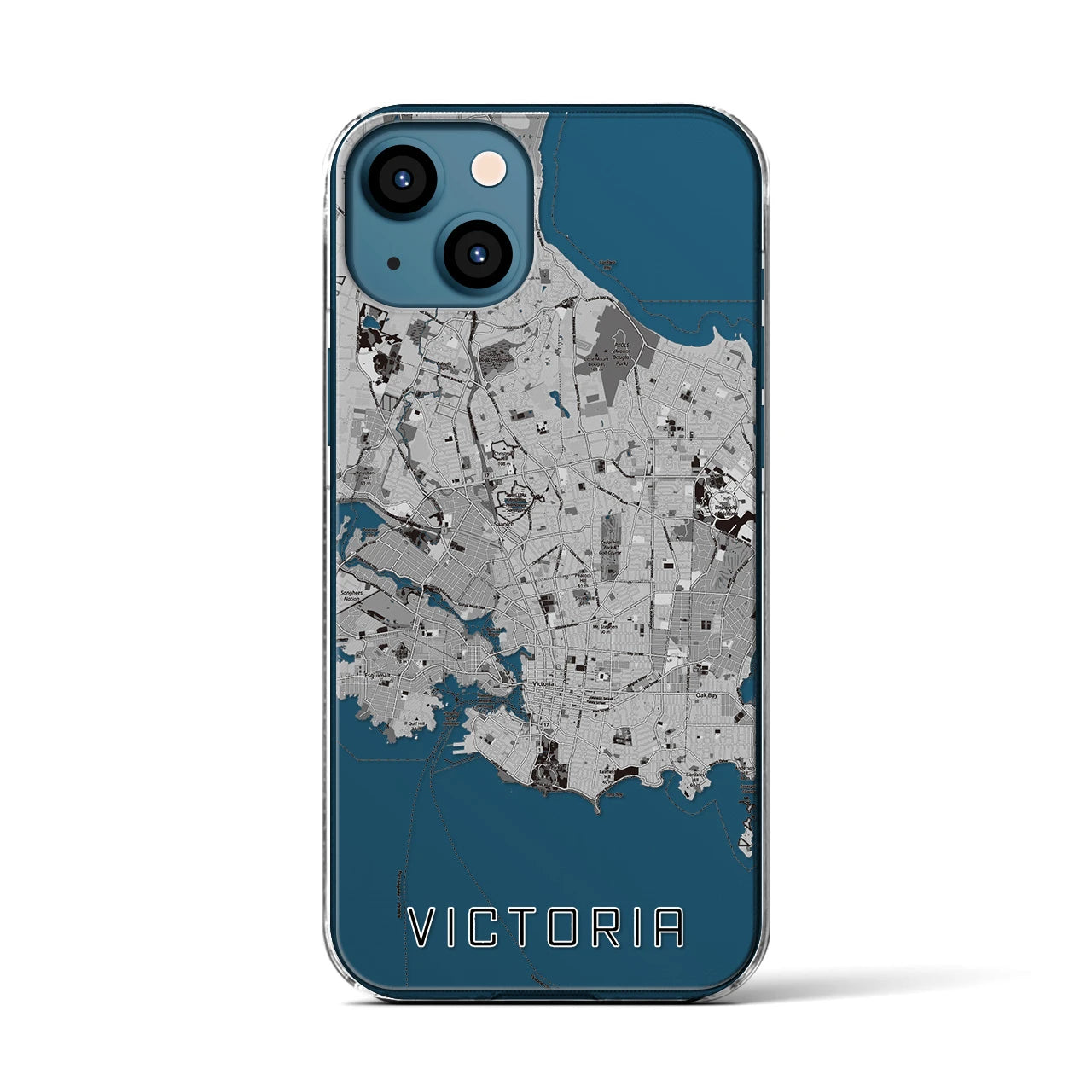 【ビクトリア(カナダ)】地図柄iPhoneケース(クリアタイプ)