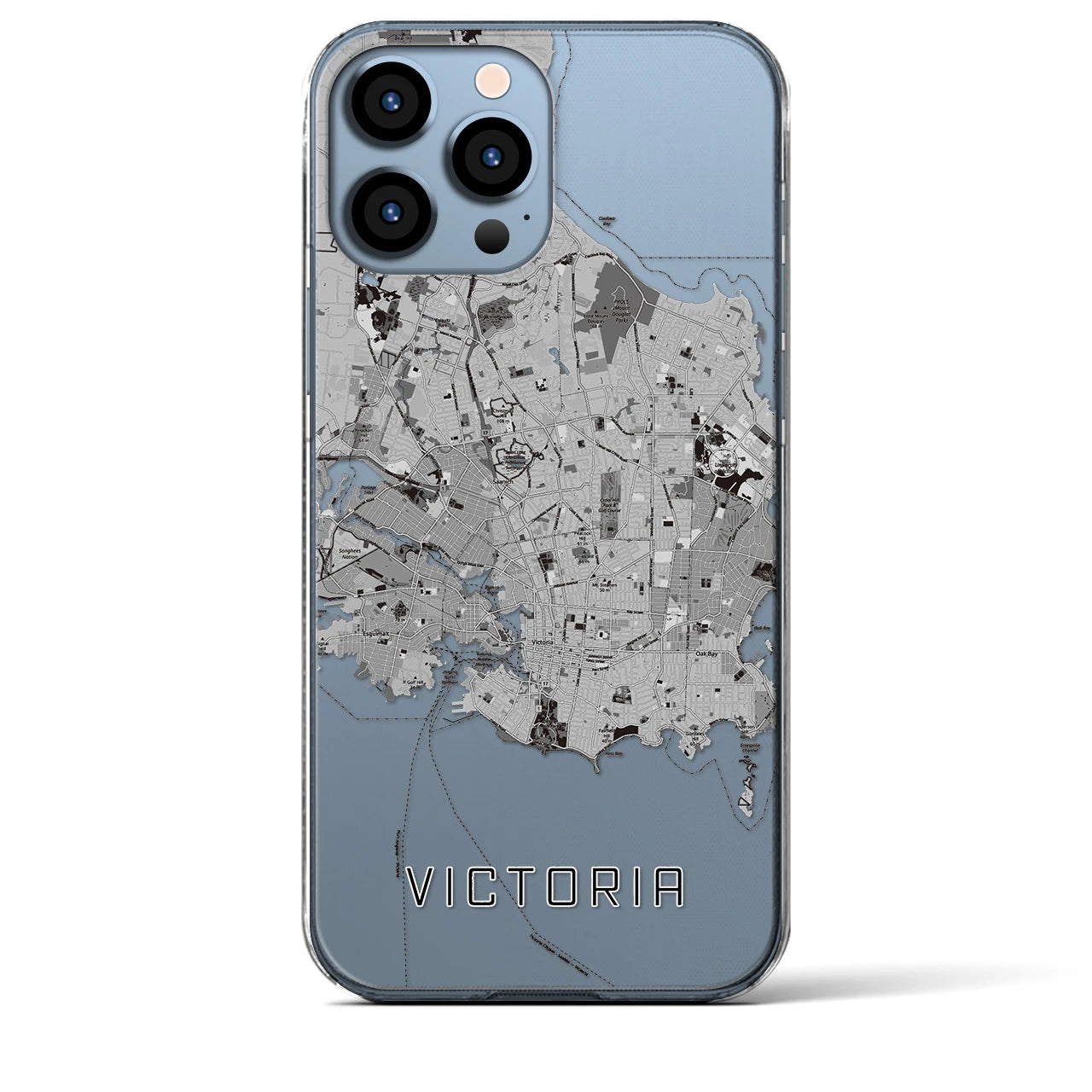 【ビクトリア(カナダ)】地図柄iPhoneケース(クリアタイプ)