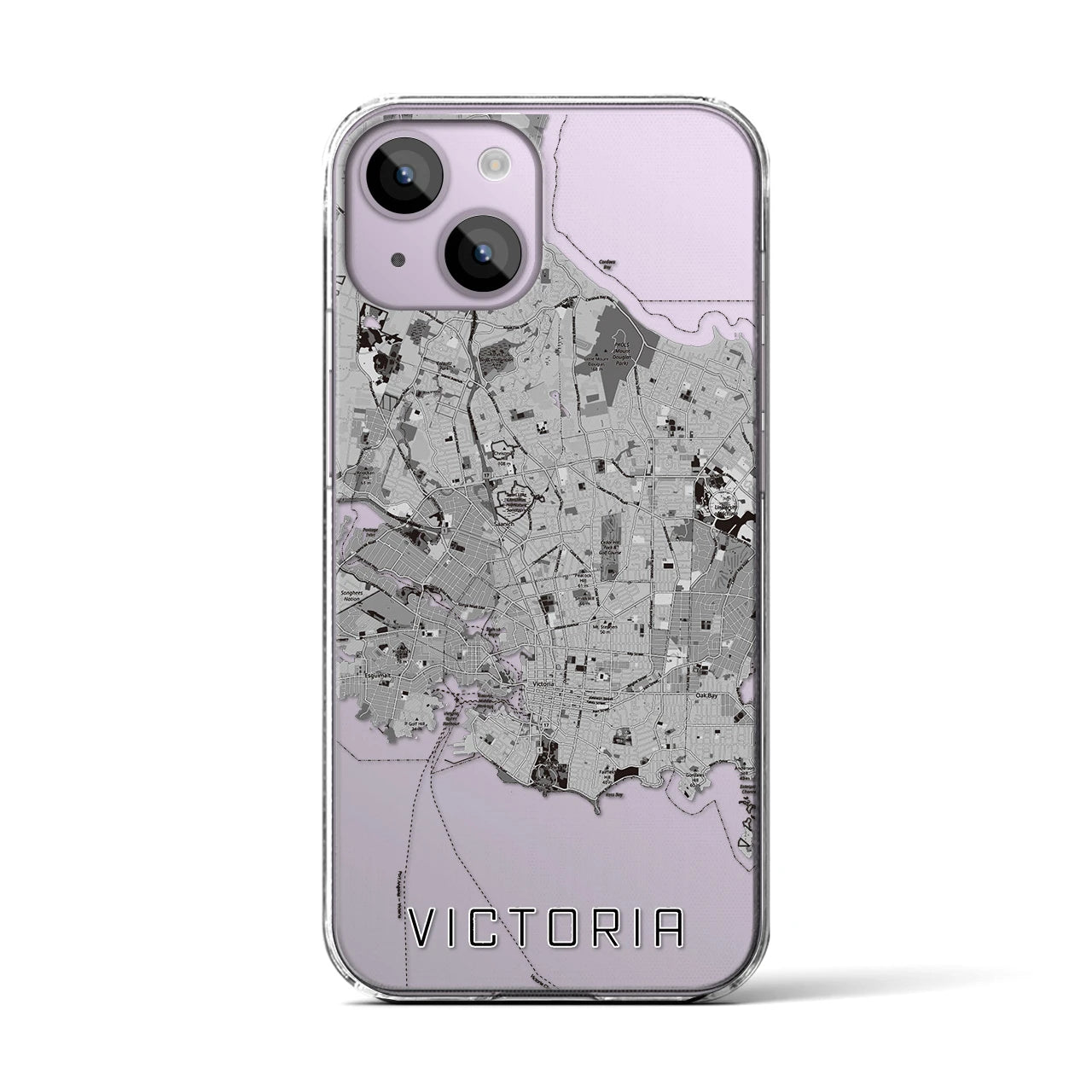 【ビクトリア(カナダ)】地図柄iPhoneケース(クリアタイプ)