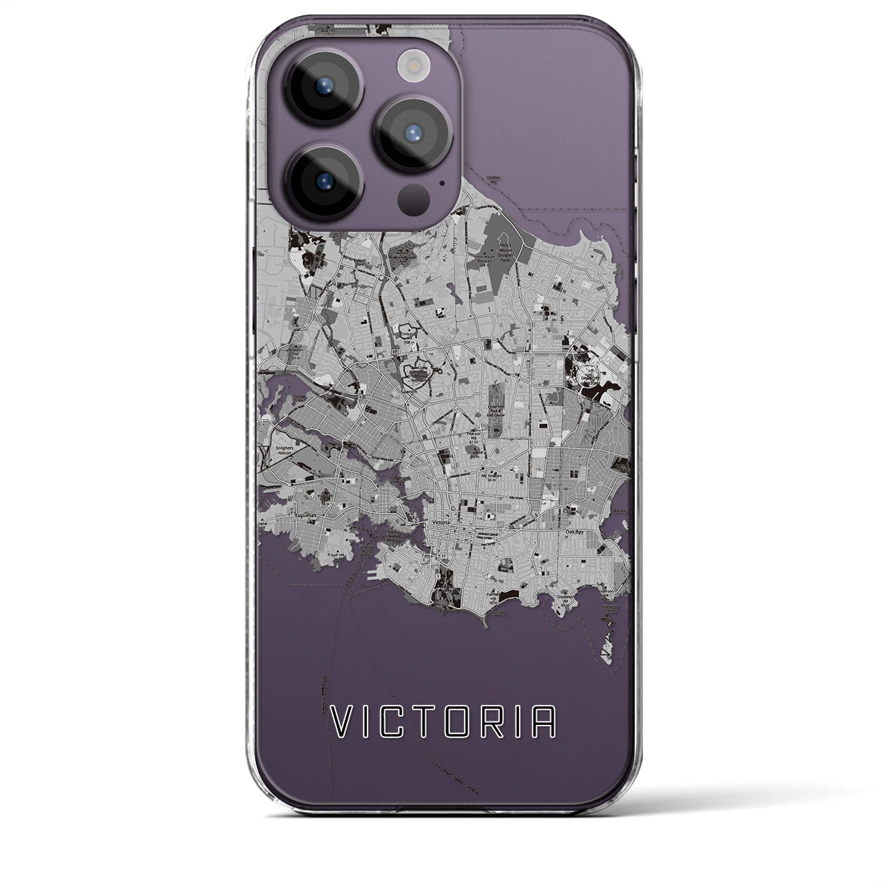 【ビクトリア(カナダ)】地図柄iPhoneケース(クリアタイプ)