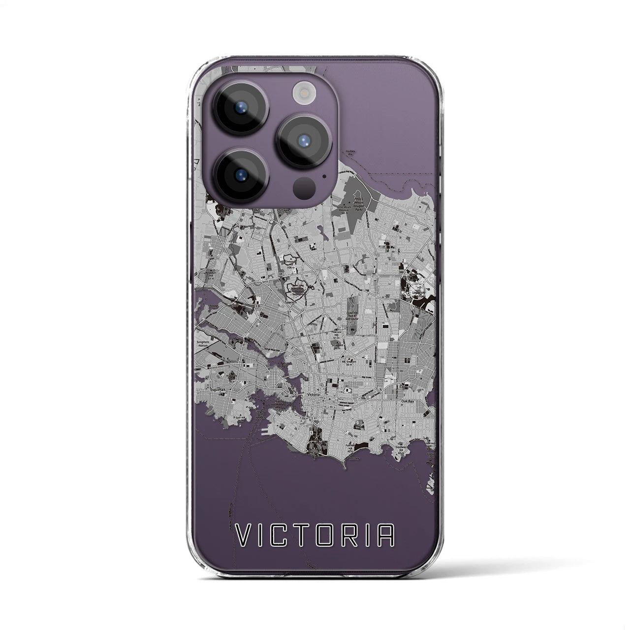 【ビクトリア(カナダ)】地図柄iPhoneケース(クリアタイプ)